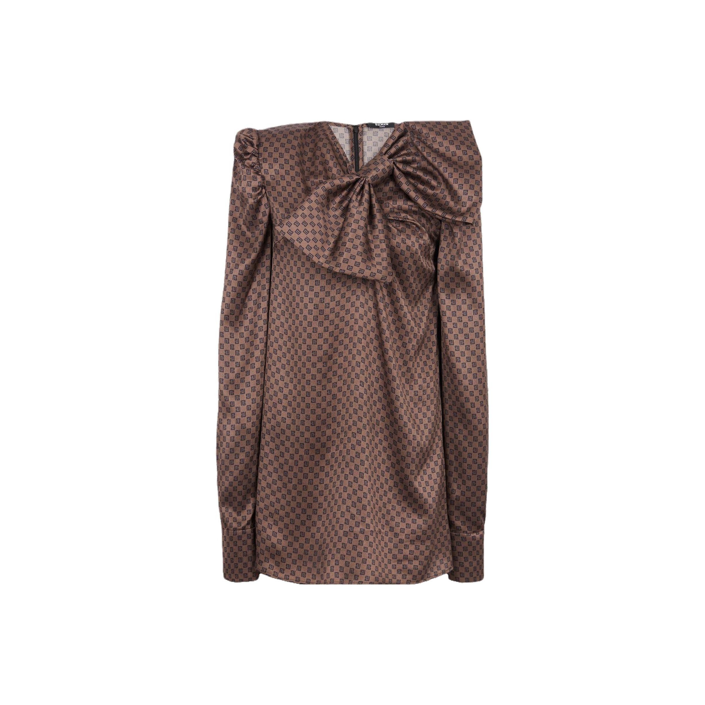 Balmain Balmain Monogram Bow Mini Dress Size 36 Size XS / US 0-2 / IT 36-38 - 1 Thumbnail