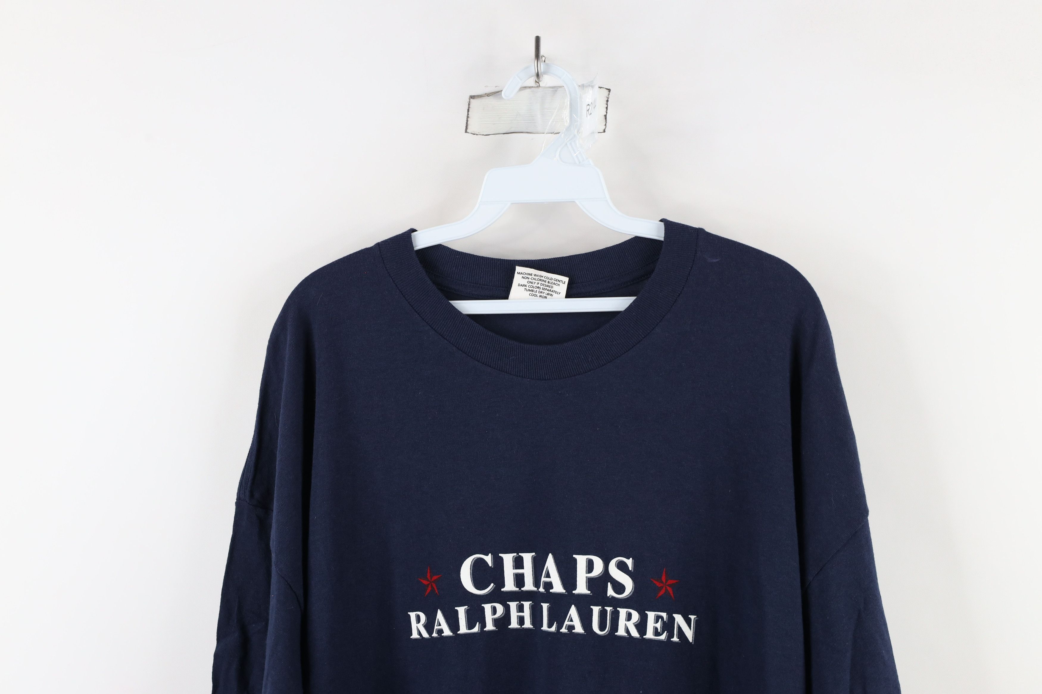 Ralph Lauren × Vintage Vintage 90s Chaps Ralph Lauren Short Sleeve T-Shirt Blue Size US XL / EU 56 / 4 - 2 Thumbnail