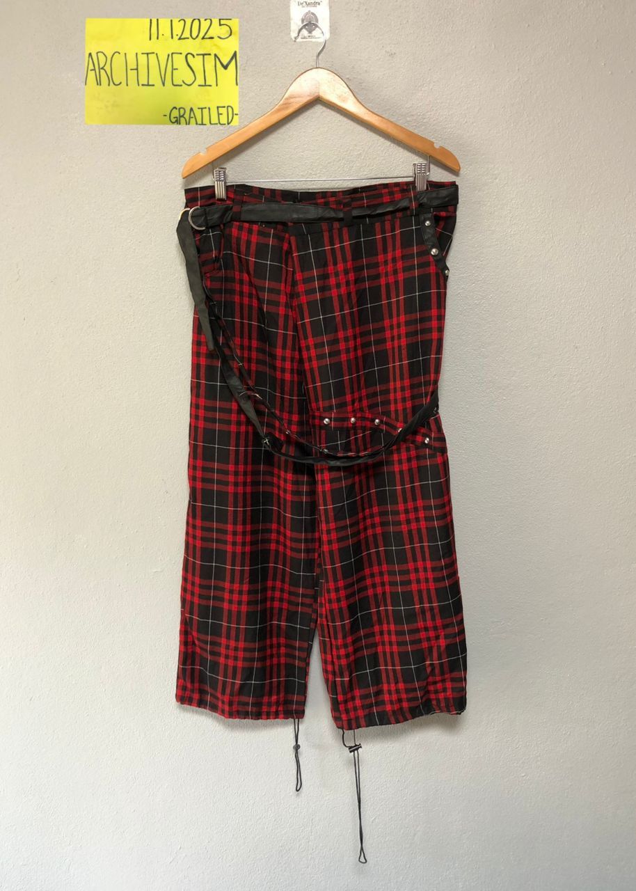 Japanese Brand Japanese Brand Sex Pot Revenge Punk Bondage Tartan Pants Size US 33 - 2 Thumbnail