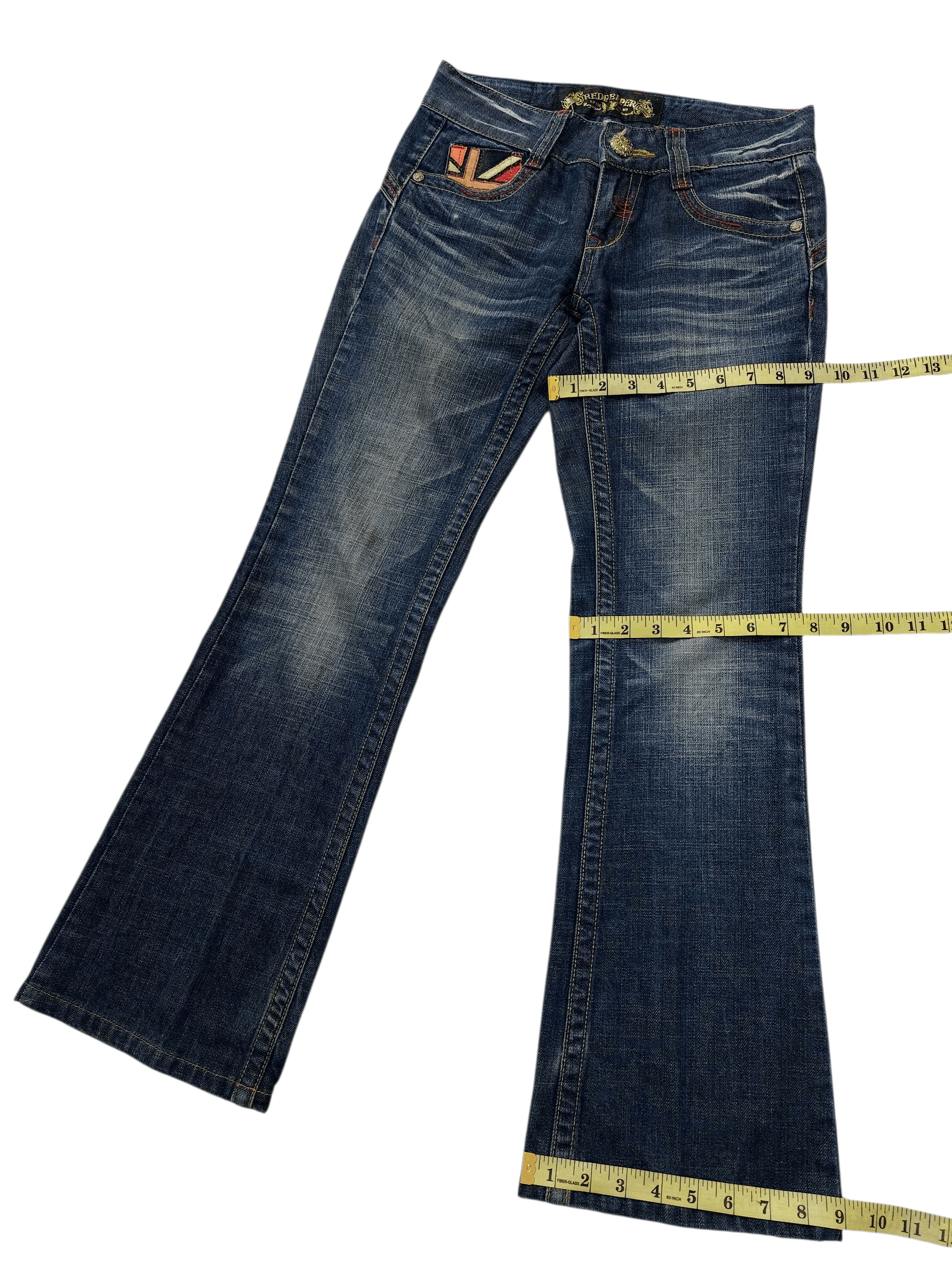 Vintage 🔥Red Pepper Jeans Flare Union Jack Style Size 28" / US 6 / IT 42 - 11 Thumbnail