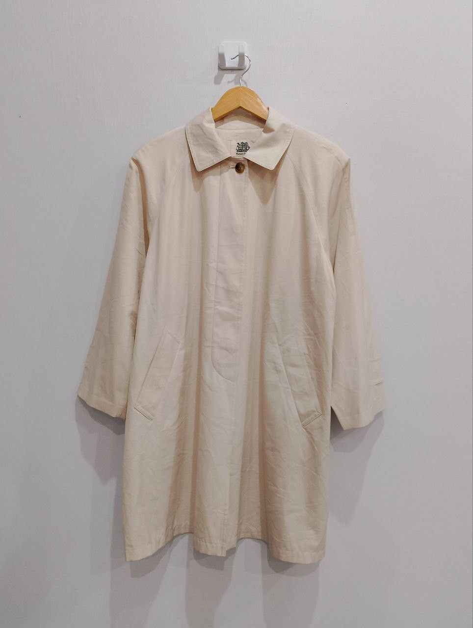 Le Grande Bleu (L.G.B.) MENER BATEAU Made in Japan🇯🇵 Beige Ester Long Coat Jacket Size L / US 10 / IT 46 - 1 Thumbnail