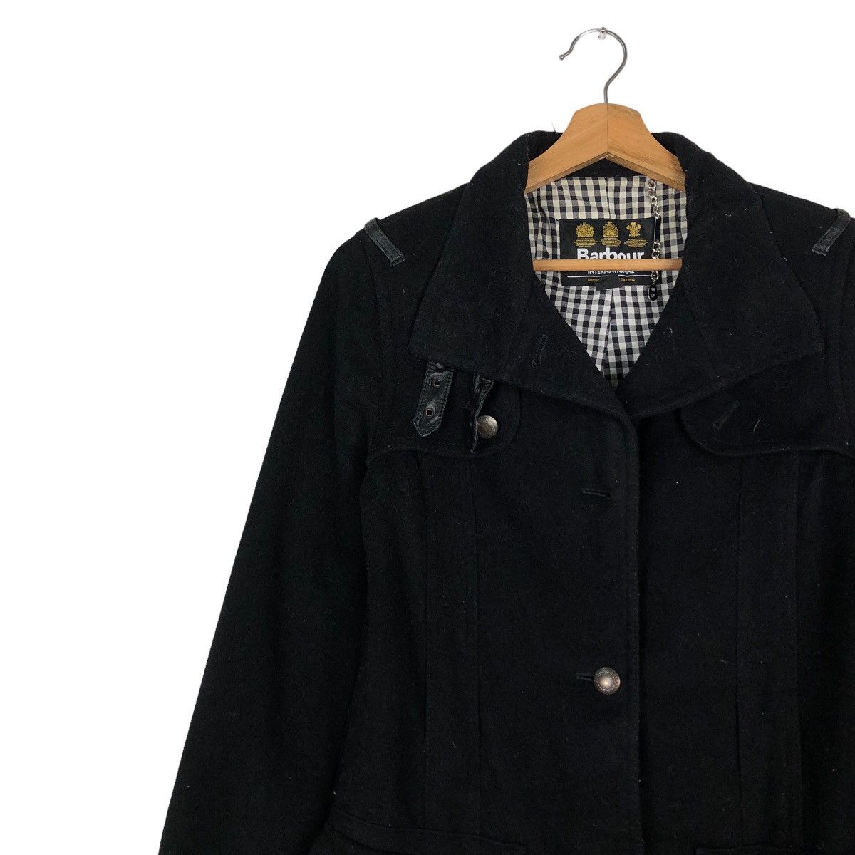 Barbour 🔥Vintage Long Wool Jacket Barbour International Biker Size US S / EU 44-46 / 1 - 7 Thumbnail