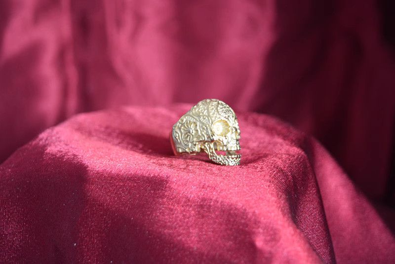 Jewelry Skull Dark Jewelry Rings Open Size Chrome Ring (Size 7-13) Size ONE SIZE - 6 Thumbnail