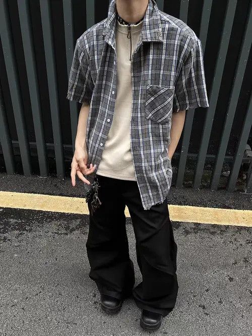 Japanese Brand Sayaka x Ryoko Light Blue Plaid Loose Casual Plaid Shirt Size US M / EU 48-50 / 2 - 7 Thumbnail