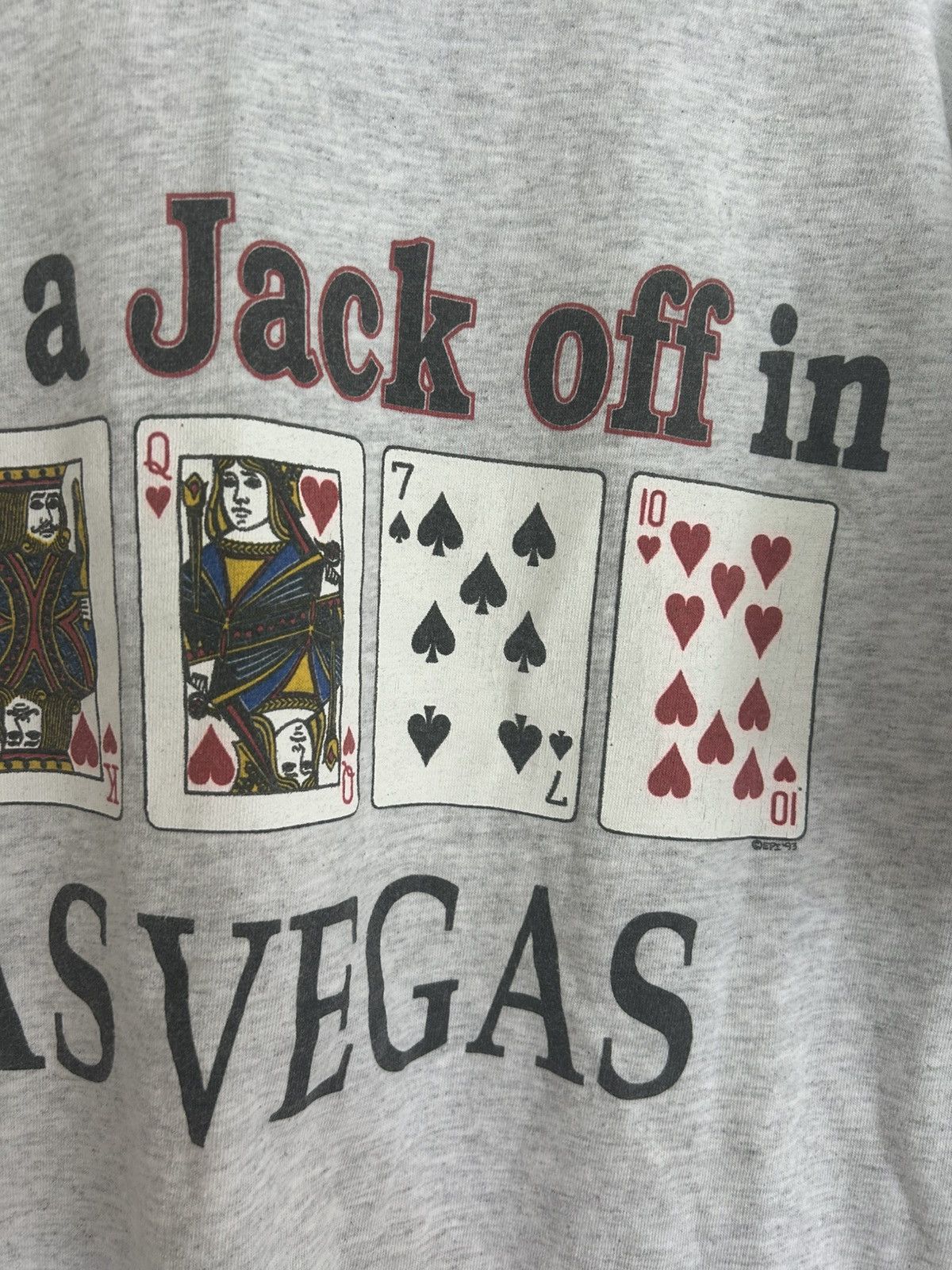 Vintage Vintage “I Was A Jack Off In Las Vegas” Poker Cards T-shirt Size US XL / EU 56 / 4 - 4 Thumbnail