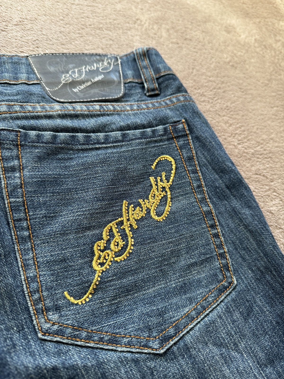 Hysteric Glamour Ed Hardy Y2K Crazy Denim Jeans Shorts LGB ifsixwasnine vibe Size US 31 - 3 Thumbnail