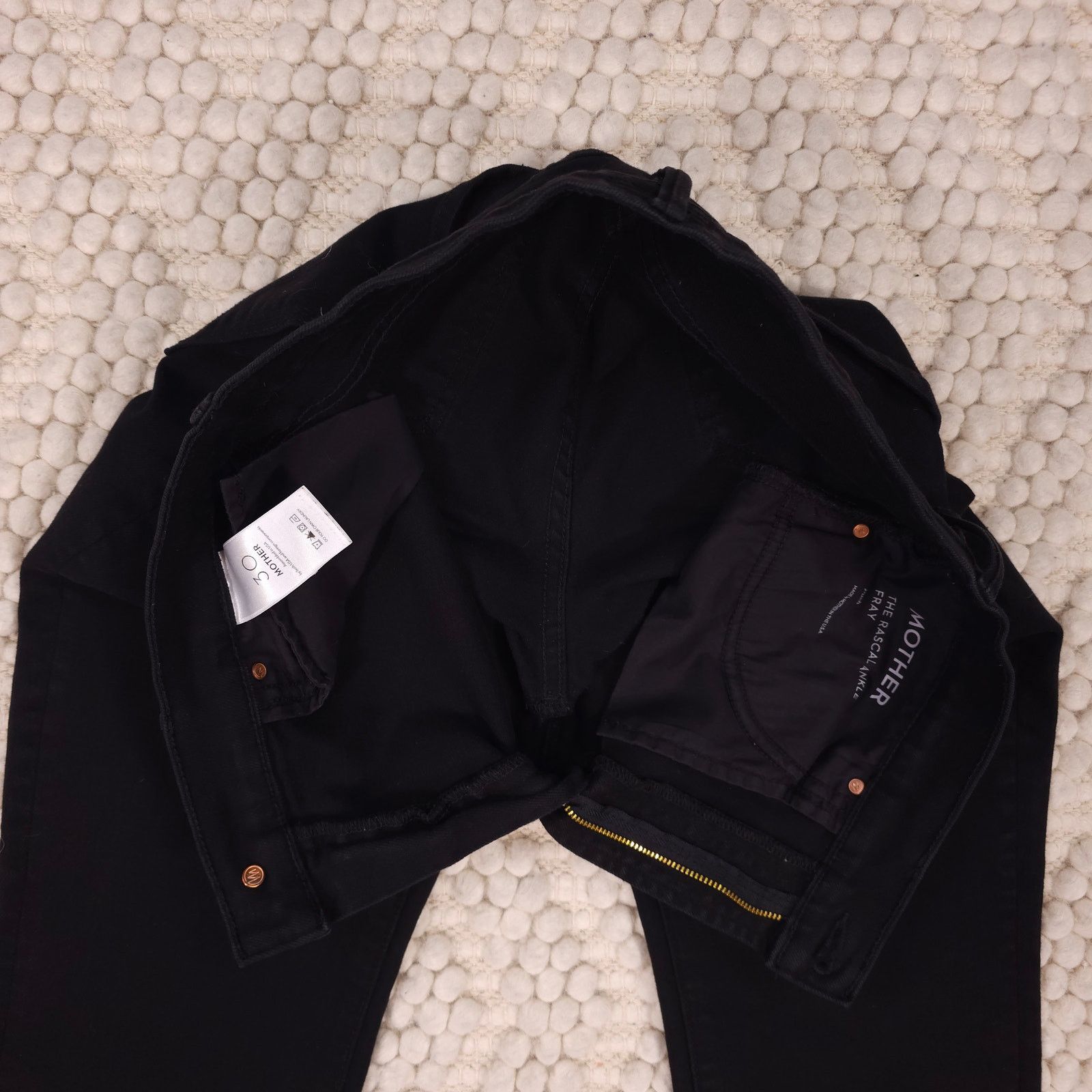 MOTHER Mother The Rascal Ankle Jeans Fray Black Sz 30 Size 30" / US 8 / IT 44 - 4 Thumbnail