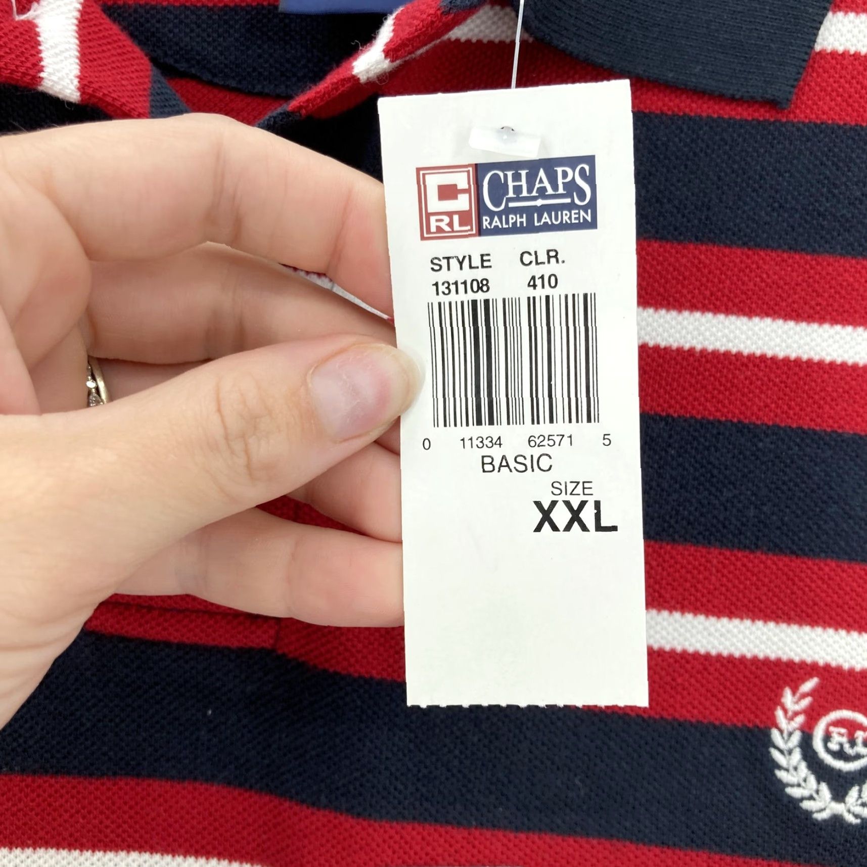 Chaps Chaps Ralph Lauren Polo Shirt Mens 2XL Navy Red White Striped Classic Rugby NWT Size US XXL / EU 58 / 5 - 5 Thumbnail