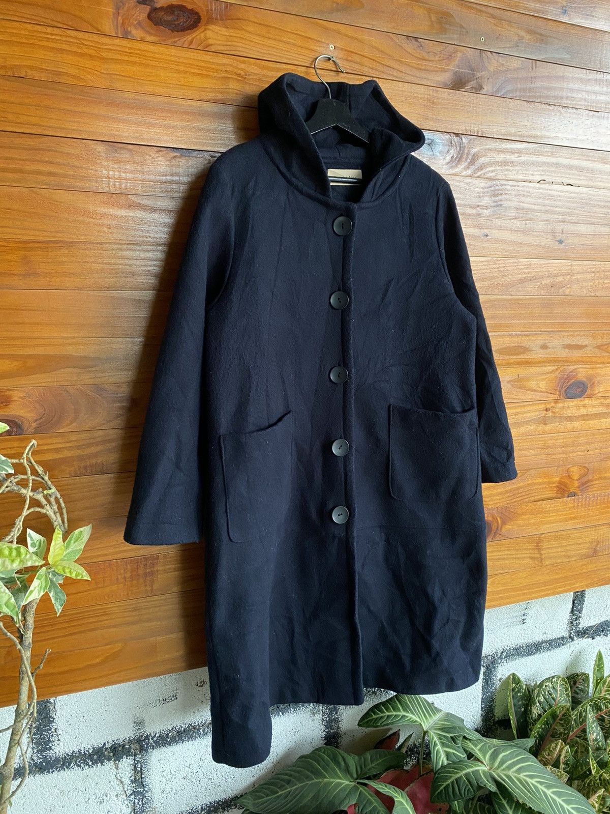 Japanese Brand Arancio Aran Hooded Long Coat Wool Blend Minimalist Style Size M / US 6-8 / IT 42-44 - 5 Thumbnail