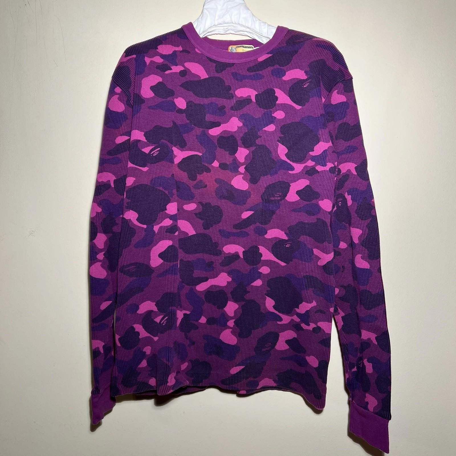Bape Pre-Owned Bape Purple Camo Thermal Longsleeve XL Size US XL / EU 56 / 4 - 1 Thumbnail