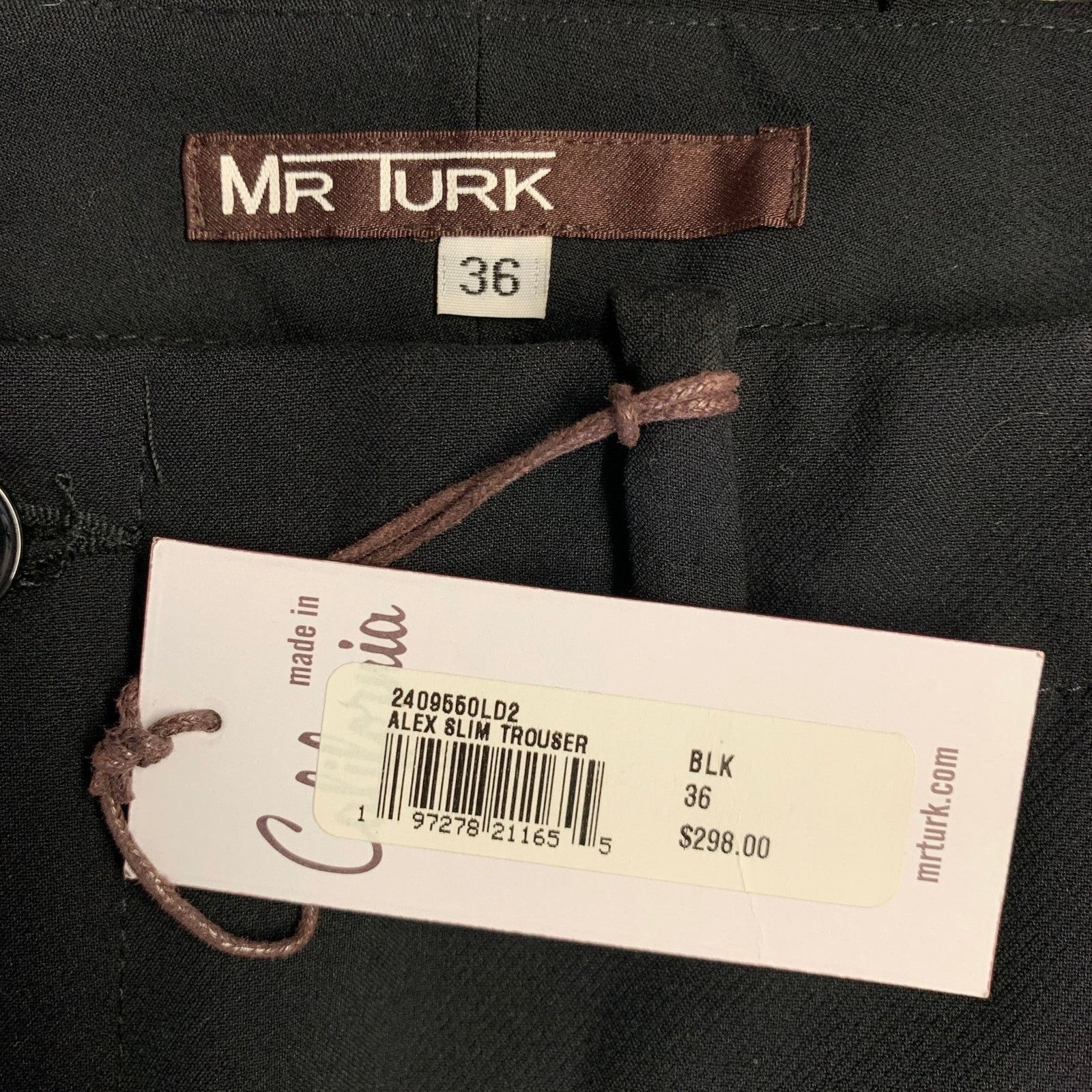 Mr Turk MR TURK Size 36 Black Polyester Blend Flat Front Dress Pants Size US 36 / EU 52 - 3 Thumbnail