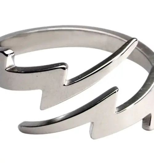 Ring Of Fire Punkrock Hippie Silver Flash Ring Unique Rare Size ONE SIZE - 2 Thumbnail