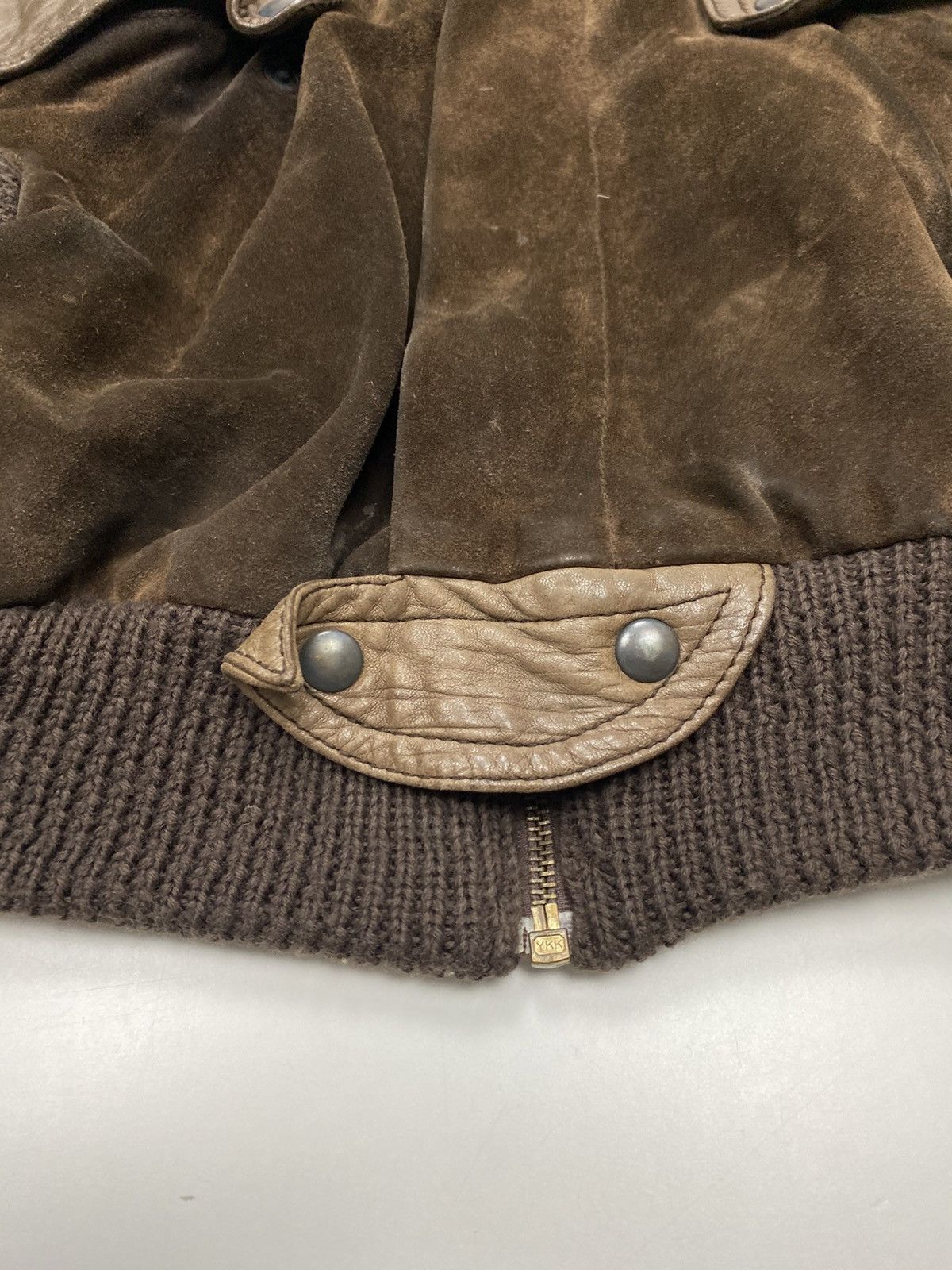 Vintage Dressco Brown 48 Vintage Leather Wool Jacket for Men Size US M / EU 48-50 / 2 - 12 Thumbnail