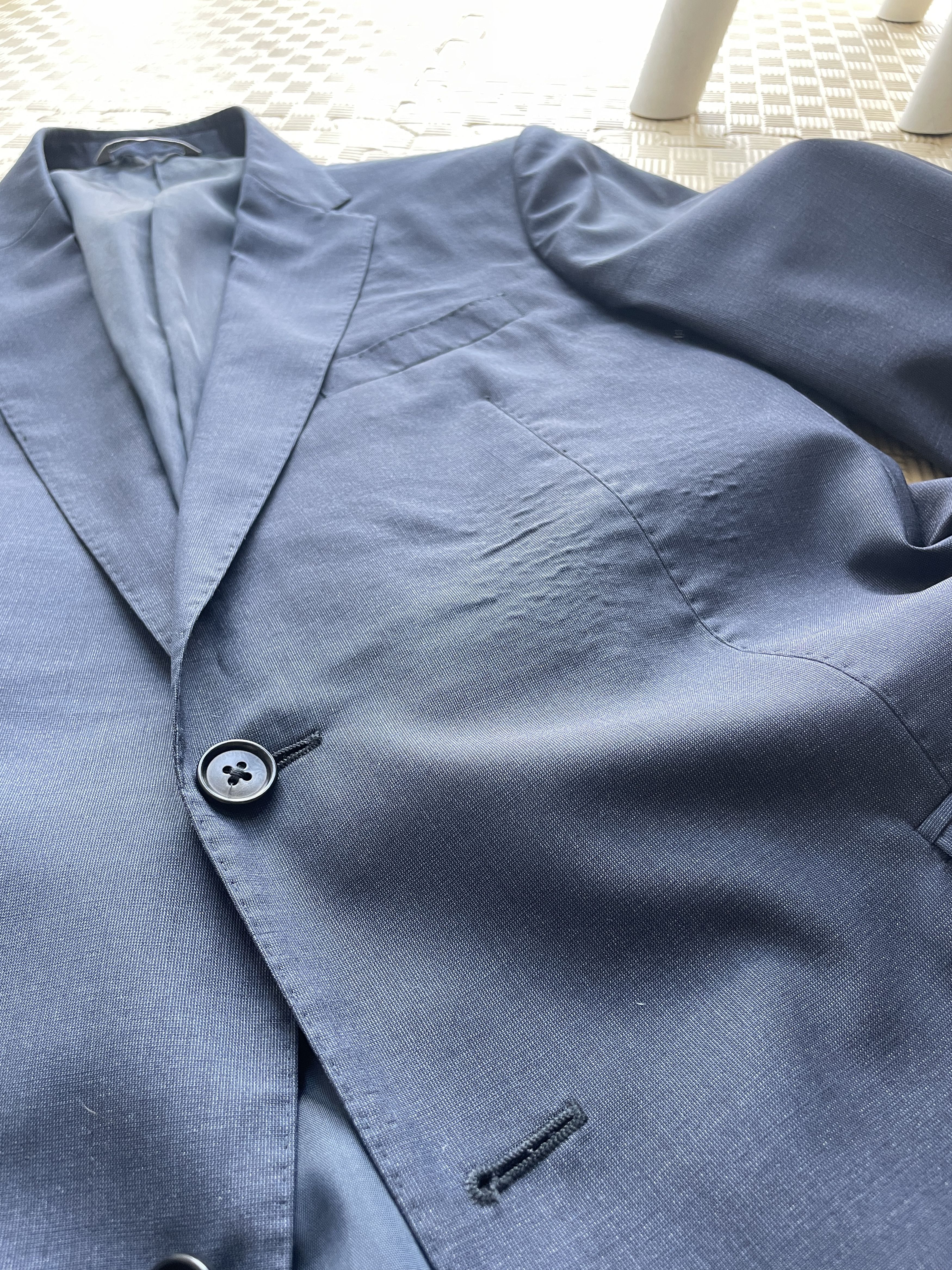 Armani Collezioni Armani Collezioni Navy Solid Wool Silk Suit Size EUR 50R Size 40R - 10 Thumbnail