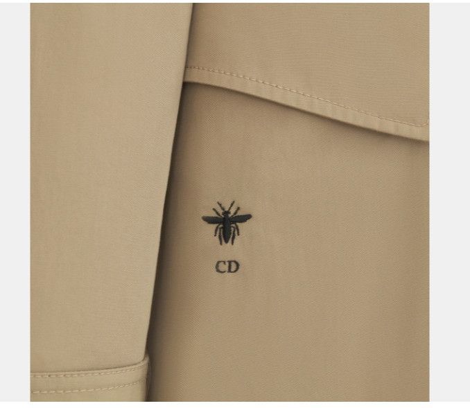 Dior o1w1db11124 Criss Cross Collar Belted Trench Coat in Beige Size XL / US 12-14 / IT 48-50 - 3 Thumbnail