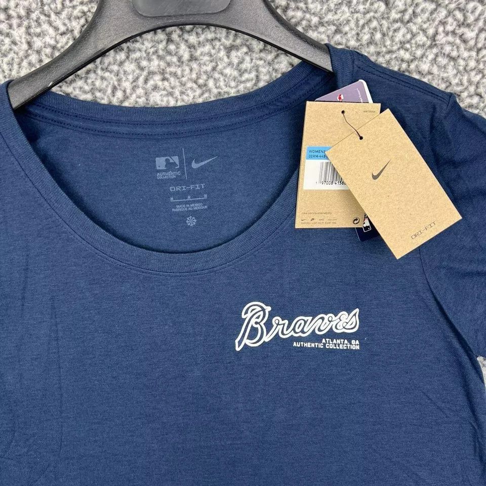 Nike Atlanta Braves Shirt Women Dri-Fit Short Sleeve Crew Neck M Size M / US 6-8 / IT 42-44 - 3 Thumbnail