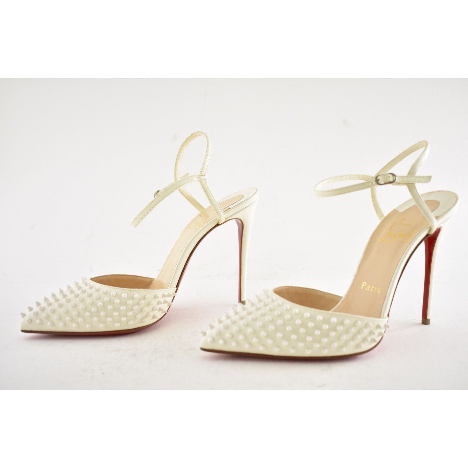 Christian Louboutin Christian Louboutin Baila Spike 100 Neige White Slingback Size US 6.5 / IT 36.5 - 9 Thumbnail