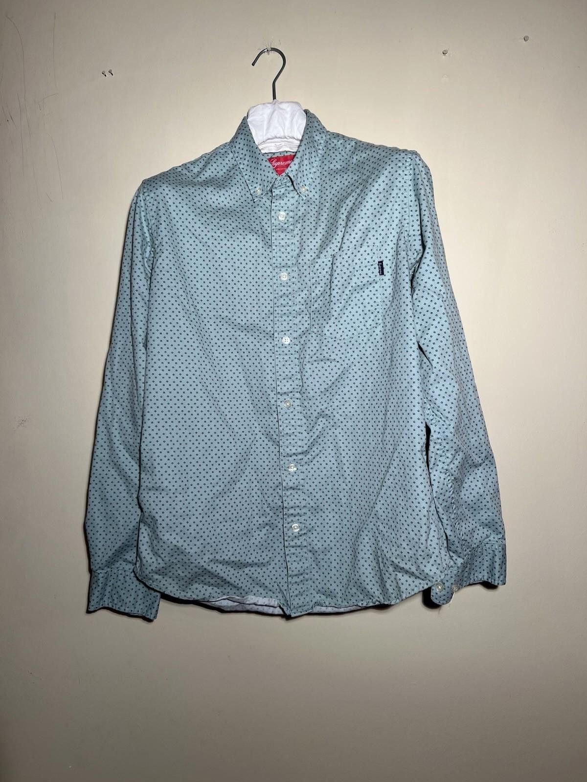 Supreme Pre-Owned SUPREME L/S COTTON SHIRT GREEN M Size US L / EU 52-54 / 3 - 2 Thumbnail