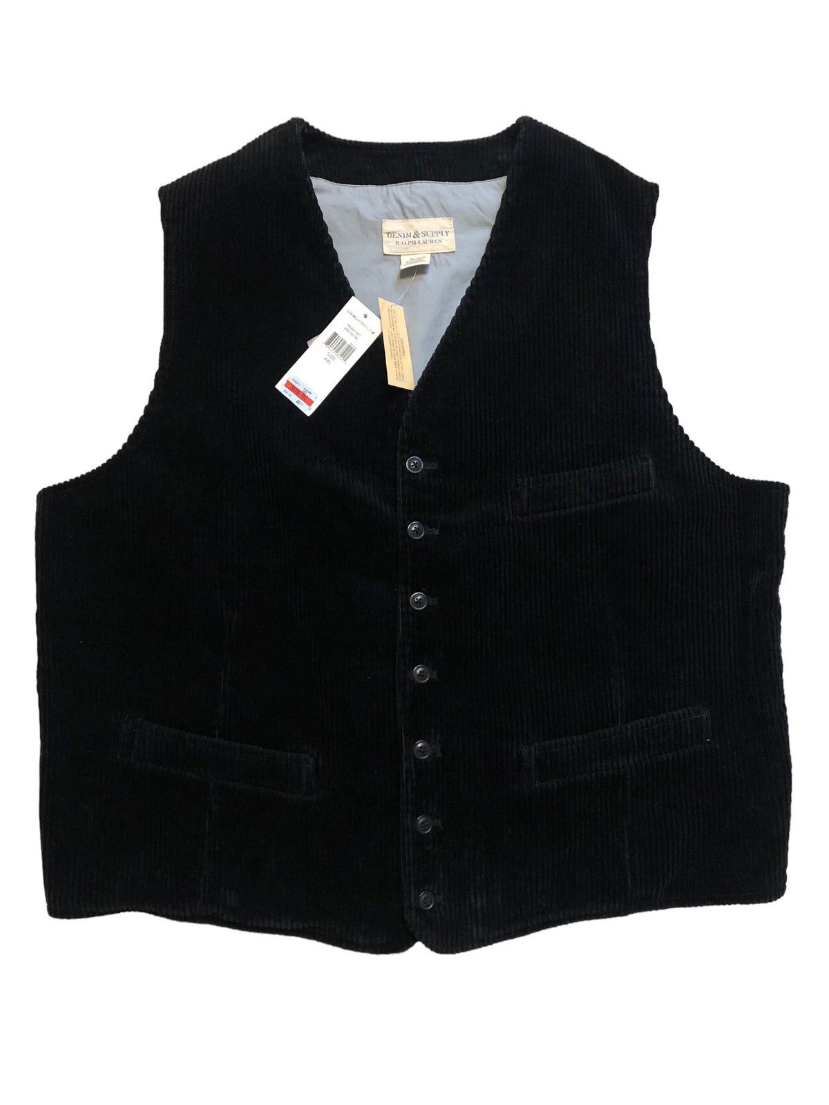 image of Denim And Supply Ralph Lauren x Polo Ralph Lauren Denim & Supply Ralph Laurent Vest Black Corduroy 