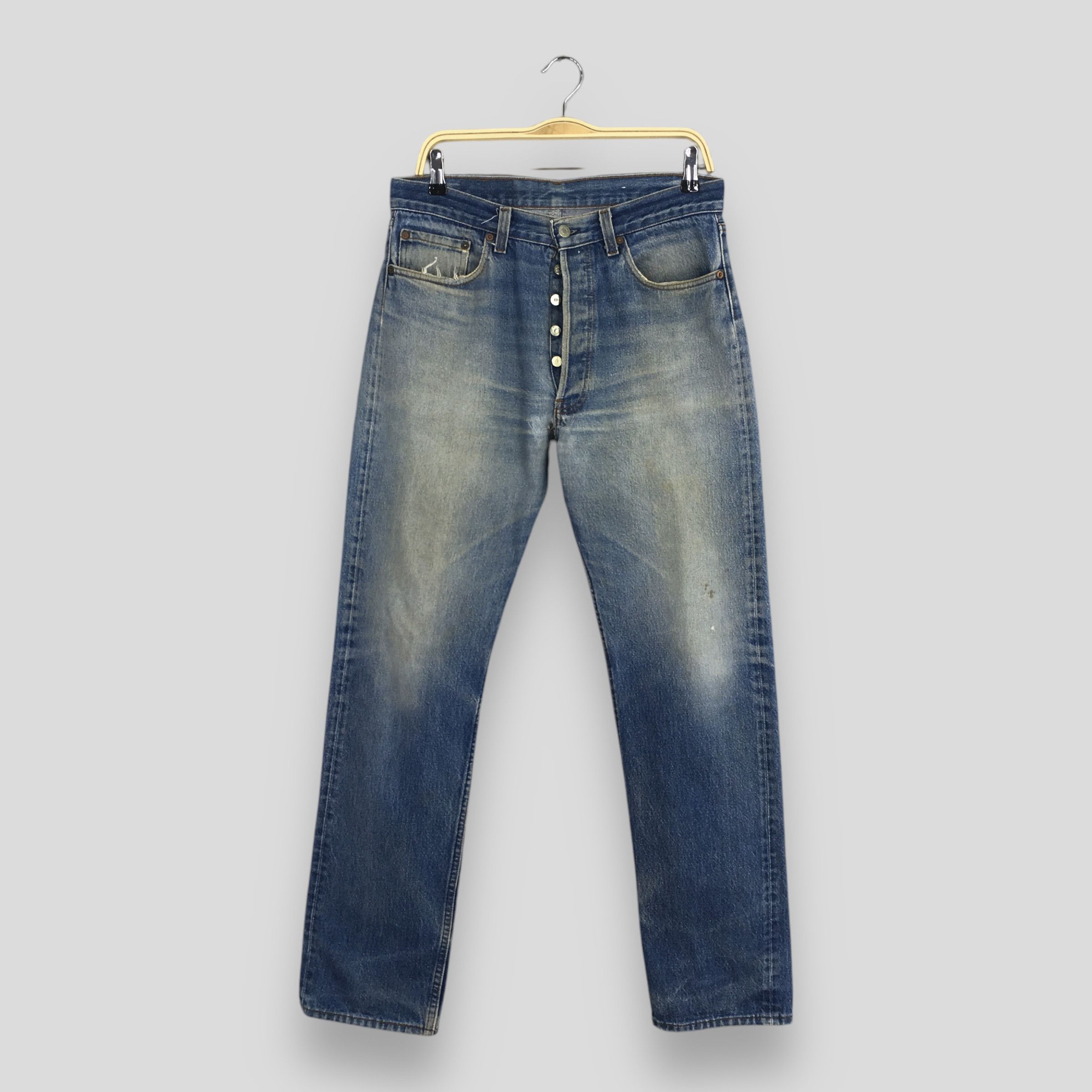 Levi's Size 31x32 Vintage 90s Levi's 501 Light Washed Jeans S347 Size US 31 - 1 Thumbnail