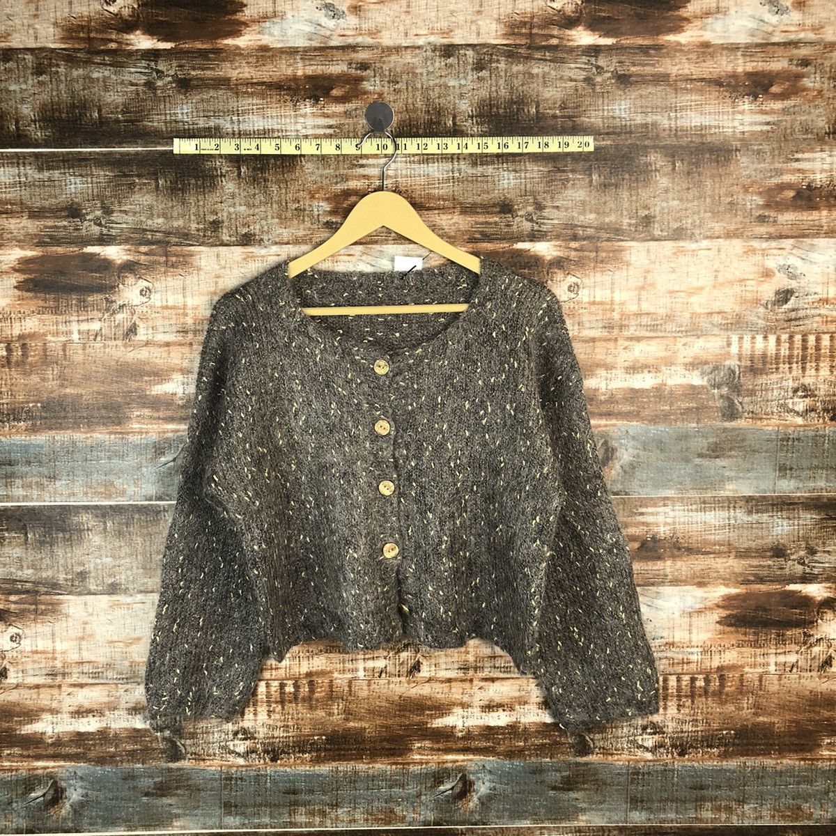 Vintage Japan vintage mohair Grey Cardigans Knitwear #A1892 Size S / US 4 / IT 40 - 1 Thumbnail