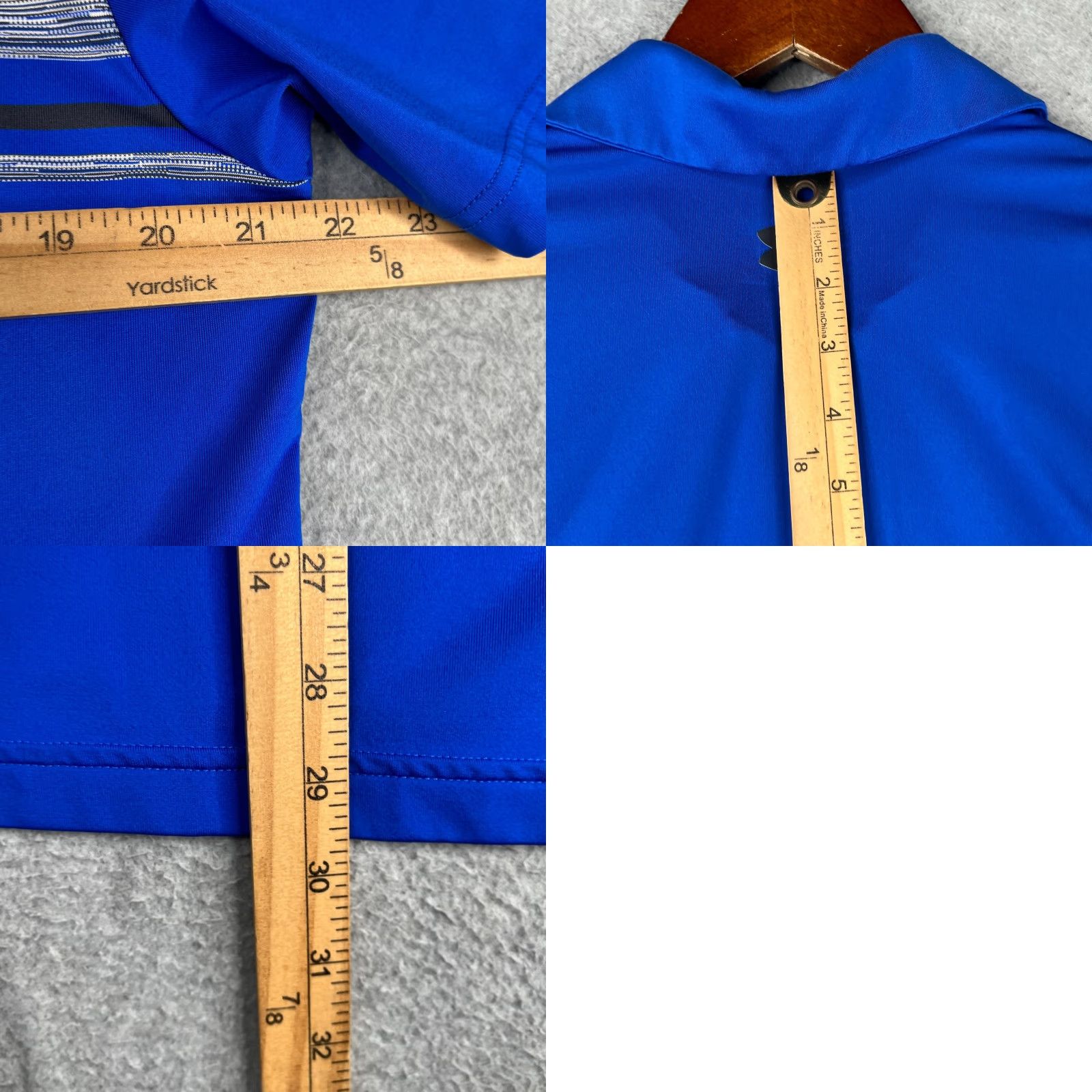 Under Armour Under Armour HeatGear Polo Shirt Mens Large Blue Striped Performance Polo Shirt Regular Fit Sports Golf Shirts Size US L / EU 52-54 / 3 - 8 Thumbnail