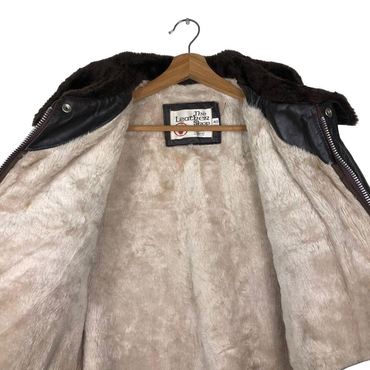 Vintage 🔥VTG 80’s GENUINE LEATHER JACKET SEARS USA MINK FUR COLLAR Size US M / EU 48-50 / 2 - 16 Thumbnail