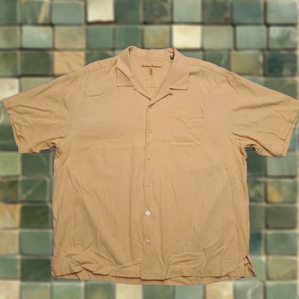 Tommy Bahama Tommy Bahama Shirt Mens XL Orange 100% Silk Twill Camp Short Sleeve Casual Beach Shirt Size US XL / EU 56 / 4 - 1 Thumbnail