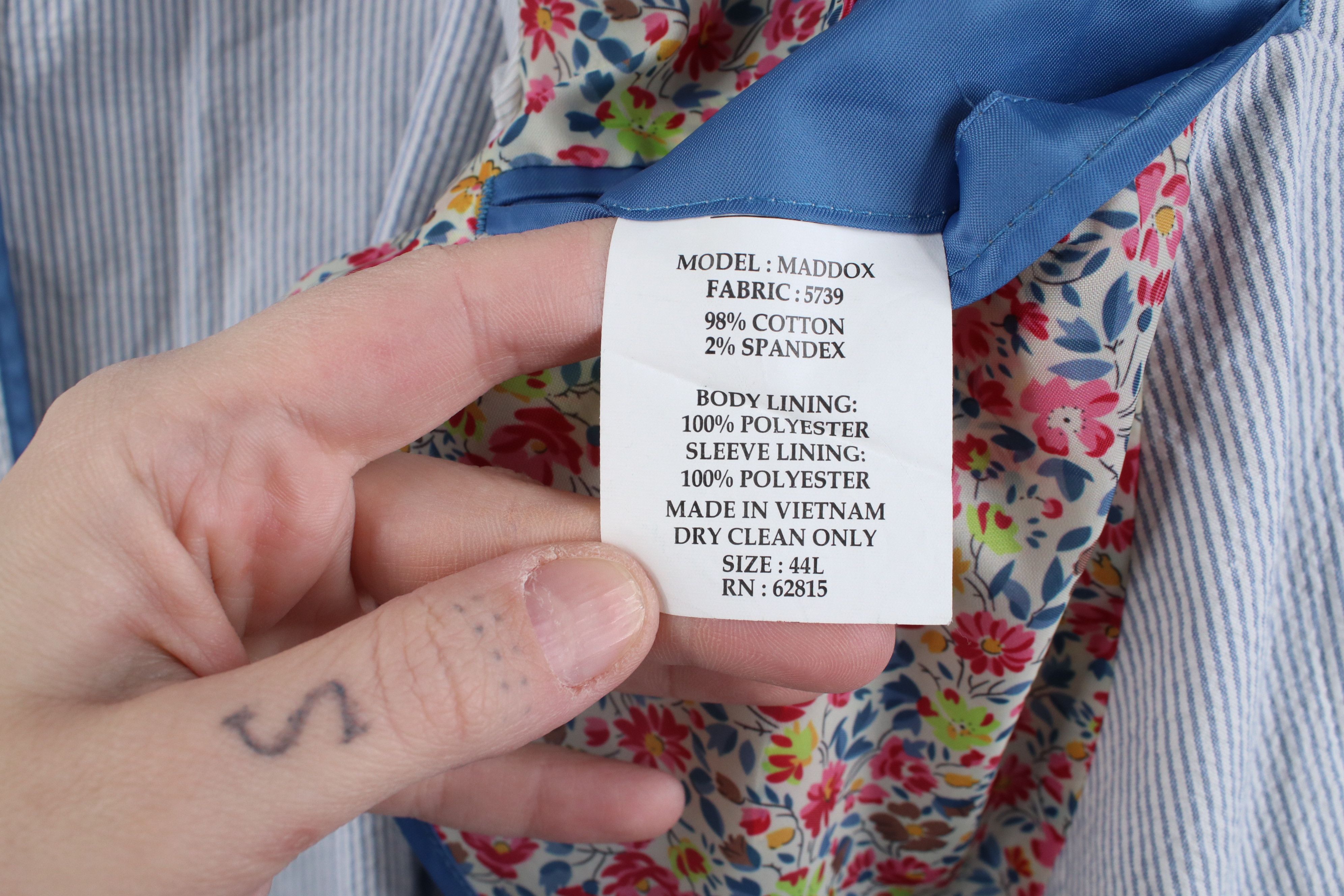 Vintage The Savile Row Seersucker 2 Button Suit Coat Blazer Jacket Size US XXL / EU 58 / 5 - 13 Thumbnail