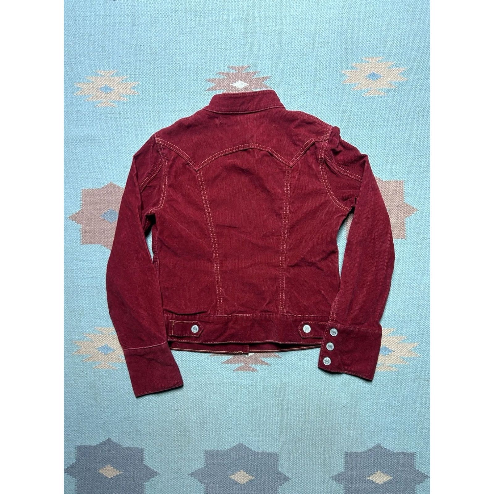 Gap VINTAGE Gap corduroy trucker jacket stretch red western 4 pocket women’s XS Size XS / US 0-2 / IT 36-38 - 5 Thumbnail