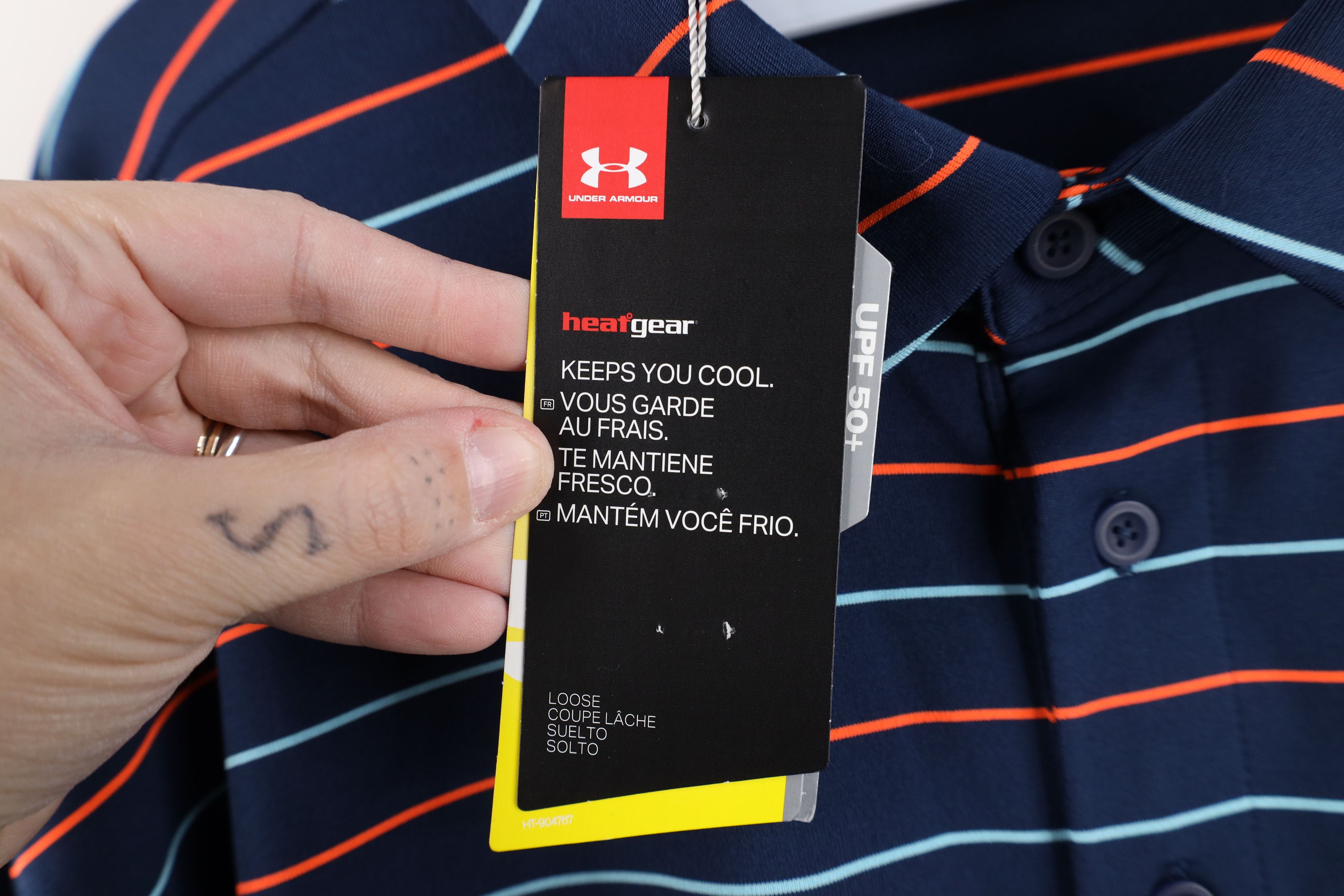 Under Armour New Under Armour HeatGear Striped Golf Golfing Polo Shirt Size US XXL / EU 58 / 5 - 7 Thumbnail