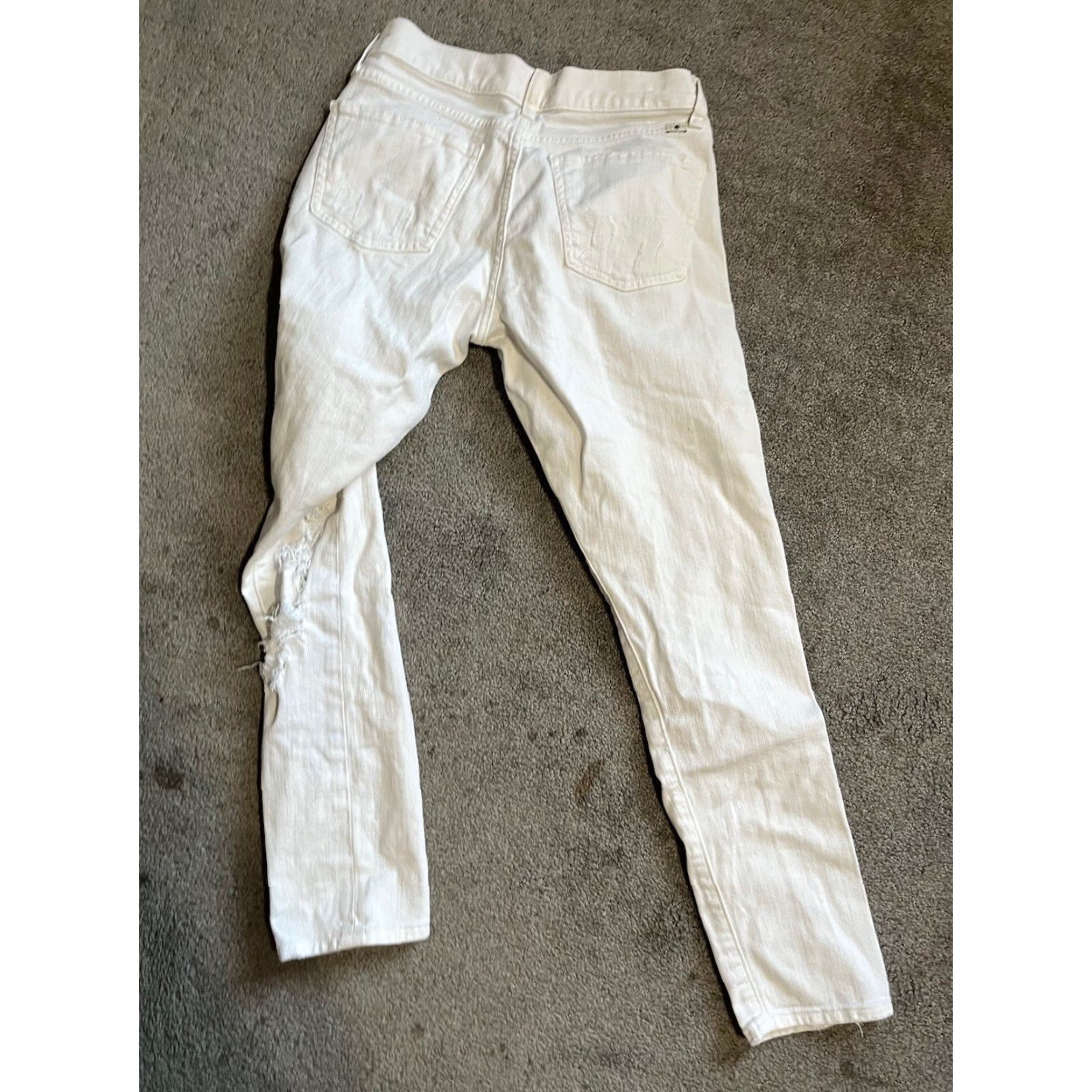 Lucky Brand Lucky Brand Sienna Slim Boyfriend Jeans Women’s 00/24 White Distressed Denim Hem Size 24" / US 00 / IT 34 - 3 Thumbnail