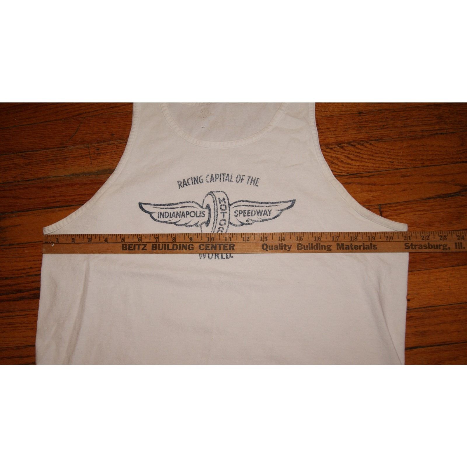 Vintage VTG Indianapolis Indy 500 Racing L White Tank Top Tshirt Size US L / EU 52-54 / 3 - 6 Thumbnail