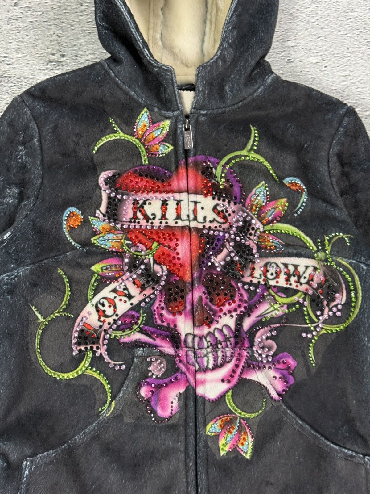 Ed Hardy Ed Hardy zip hoodie black red vintage Y2K faux fur Size M / US 6-8 / IT 42-44 - 2 Thumbnail
