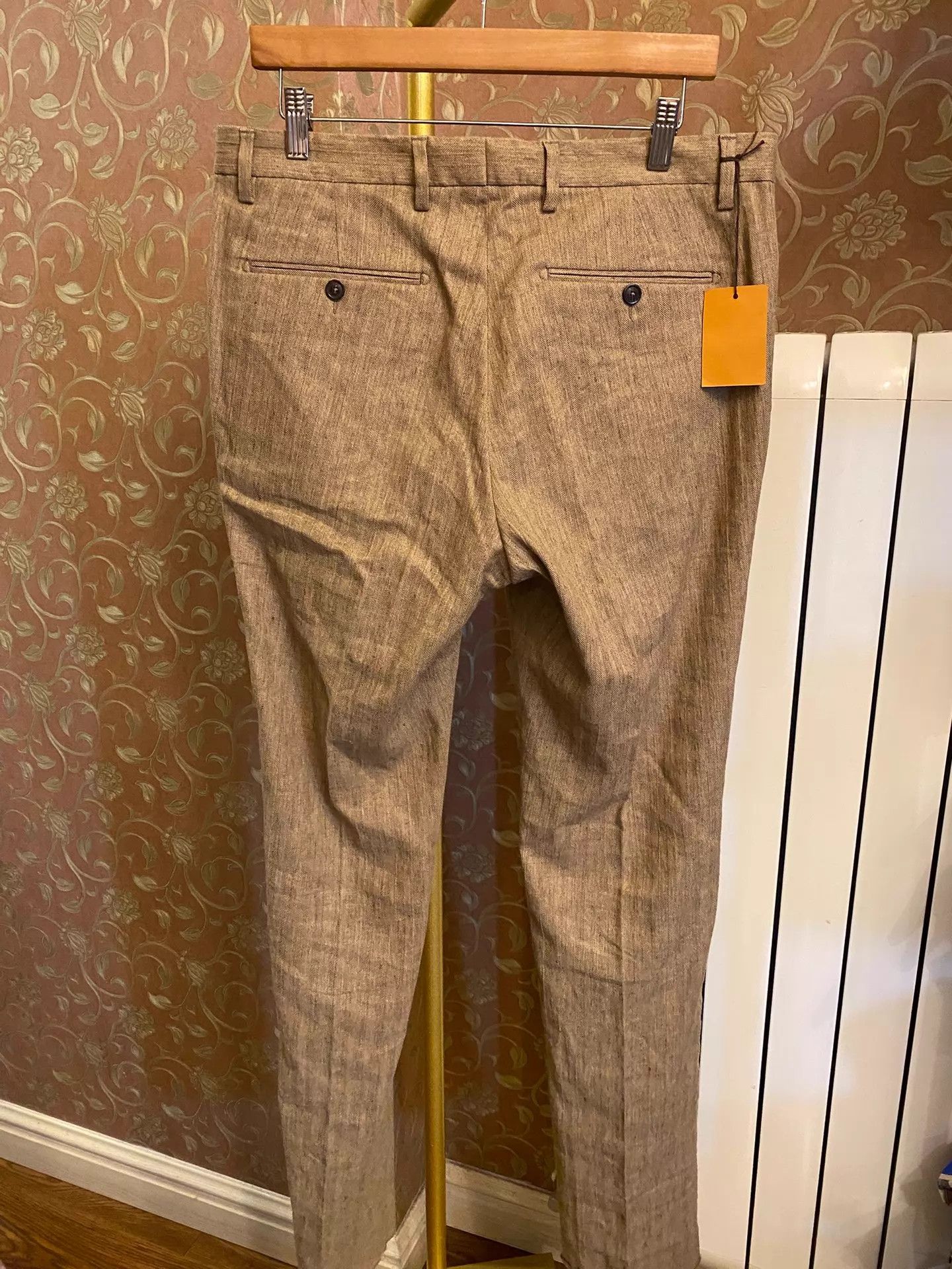 Tod's Tods Linen Herringbone Runway Pants Italy 48 BN Size US 32 / EU 48 - 4 Thumbnail