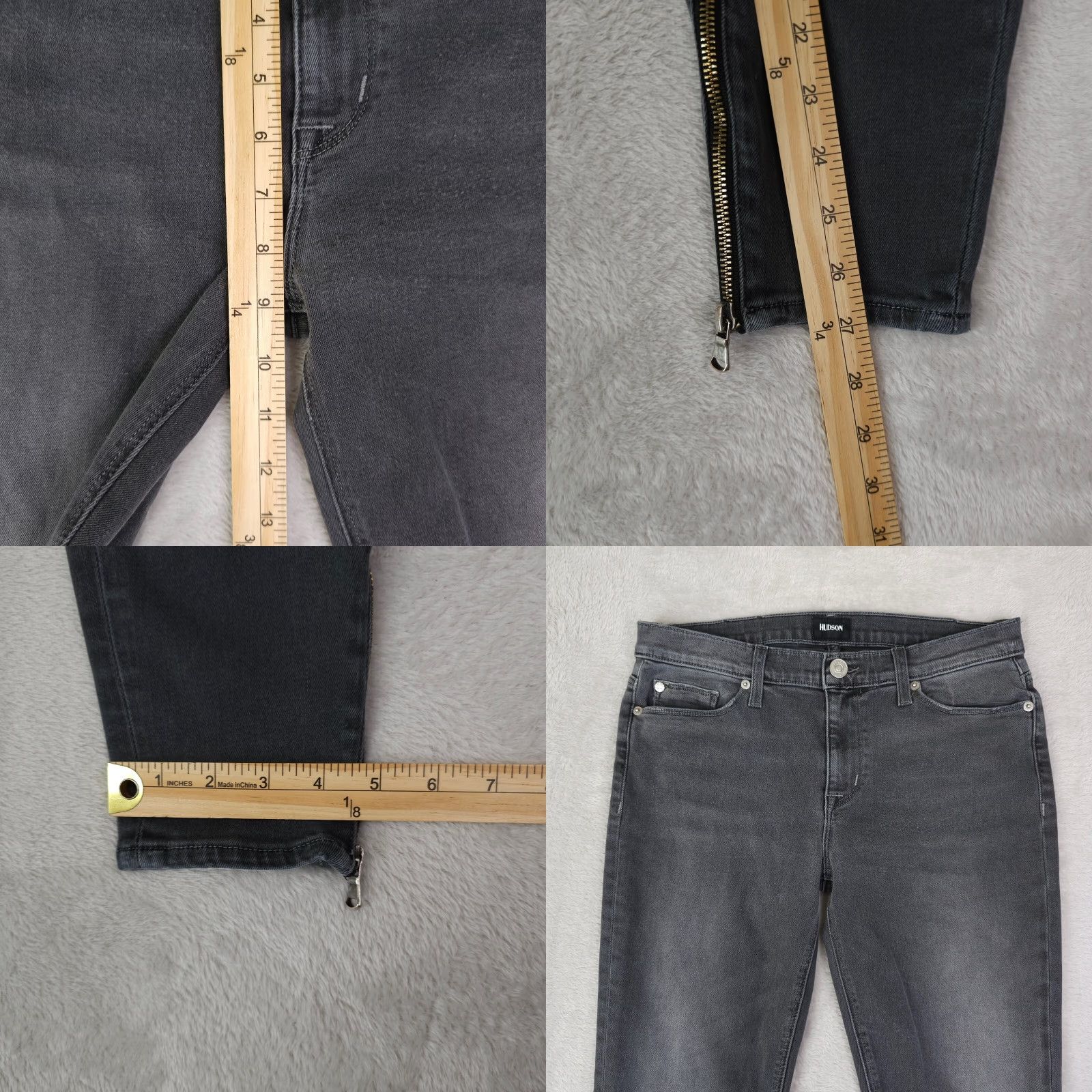 Hudson Hudson Jeans Womens 28 Gray Nico Mid Rise Crop Super Skinny Ankle Zip Stretch Jeans Size 28" / US 6 / IT 42 - 8 Thumbnail