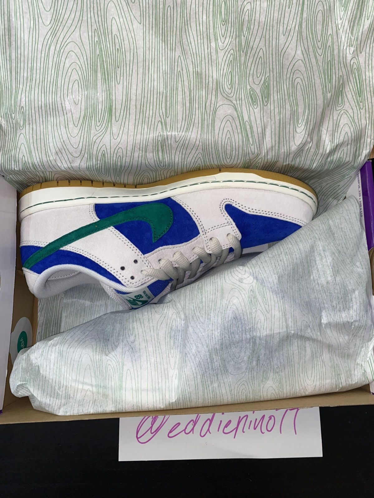 Nike Nike SB Dunk Low Pro (Hyper Royal Malachite) Size US 8.5 / EU 41-42 - 3 Thumbnail