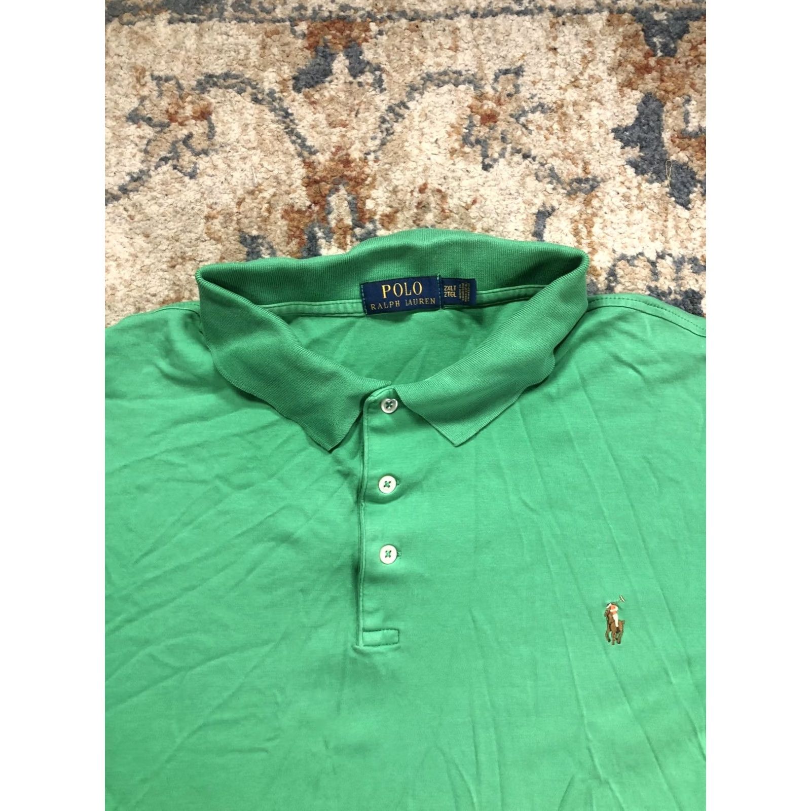 Polo Ralph Lauren Polo Ralph Lauren Polo Shirt Mens 2XLT Green Big & Tall Pony Logo Short Sleeve Size US XXL / EU 58 / 5 - 2 Thumbnail