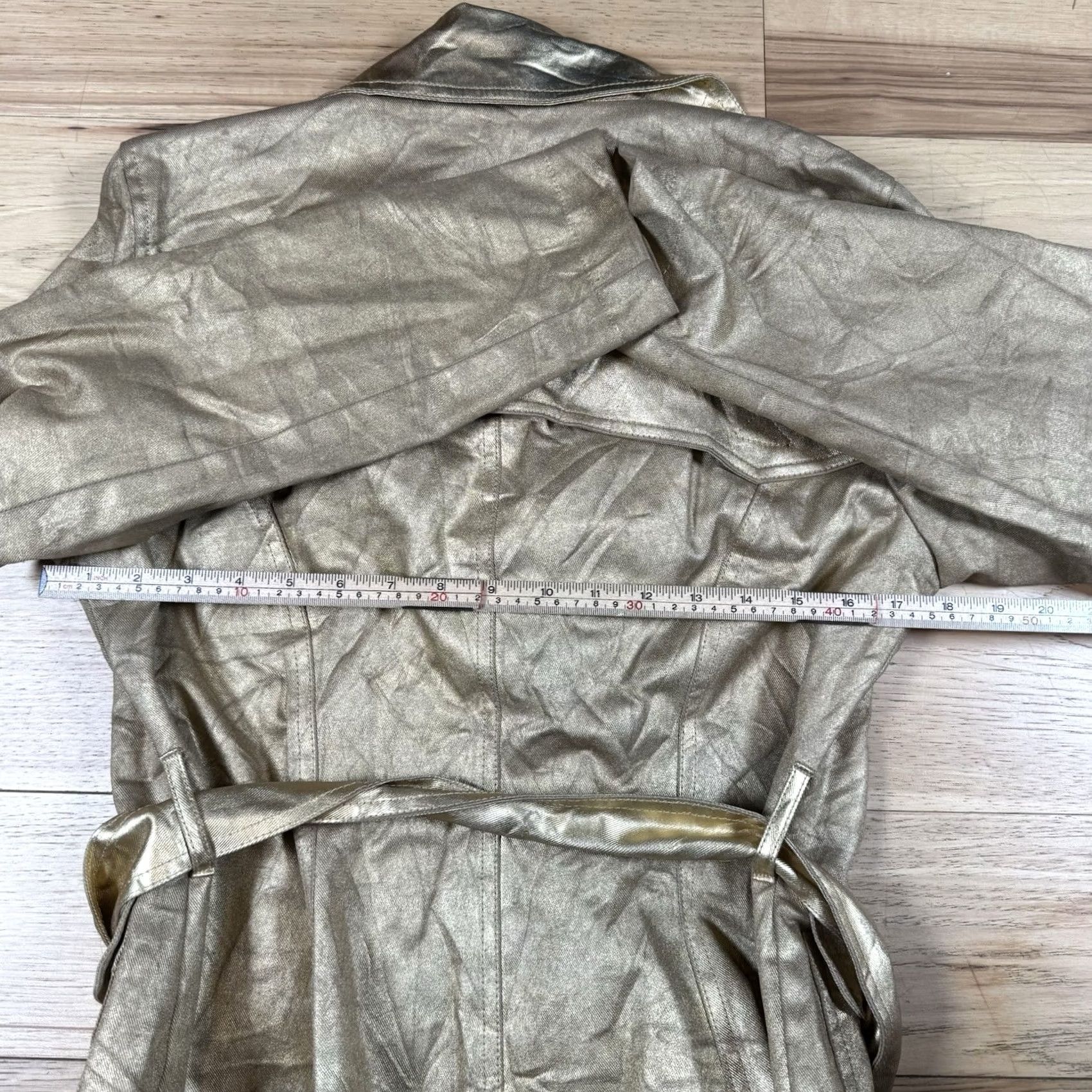 Ralph Lauren VINTAGE Ralph Lauren Jacket Women Belt Gold L Petite Metallic Belted Cotton Basic Jacket Womens Tags: None Size L / US 10 / IT 46 - 7 Thumbnail