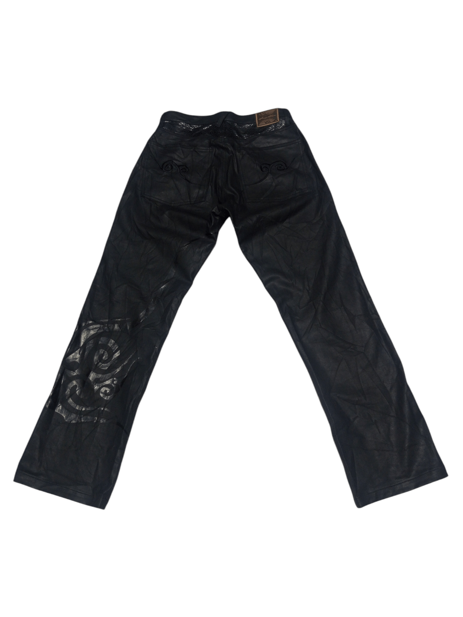 20471120 Vintage peacemaker tribal black on black wax denim Size US 29 - 1 Thumbnail