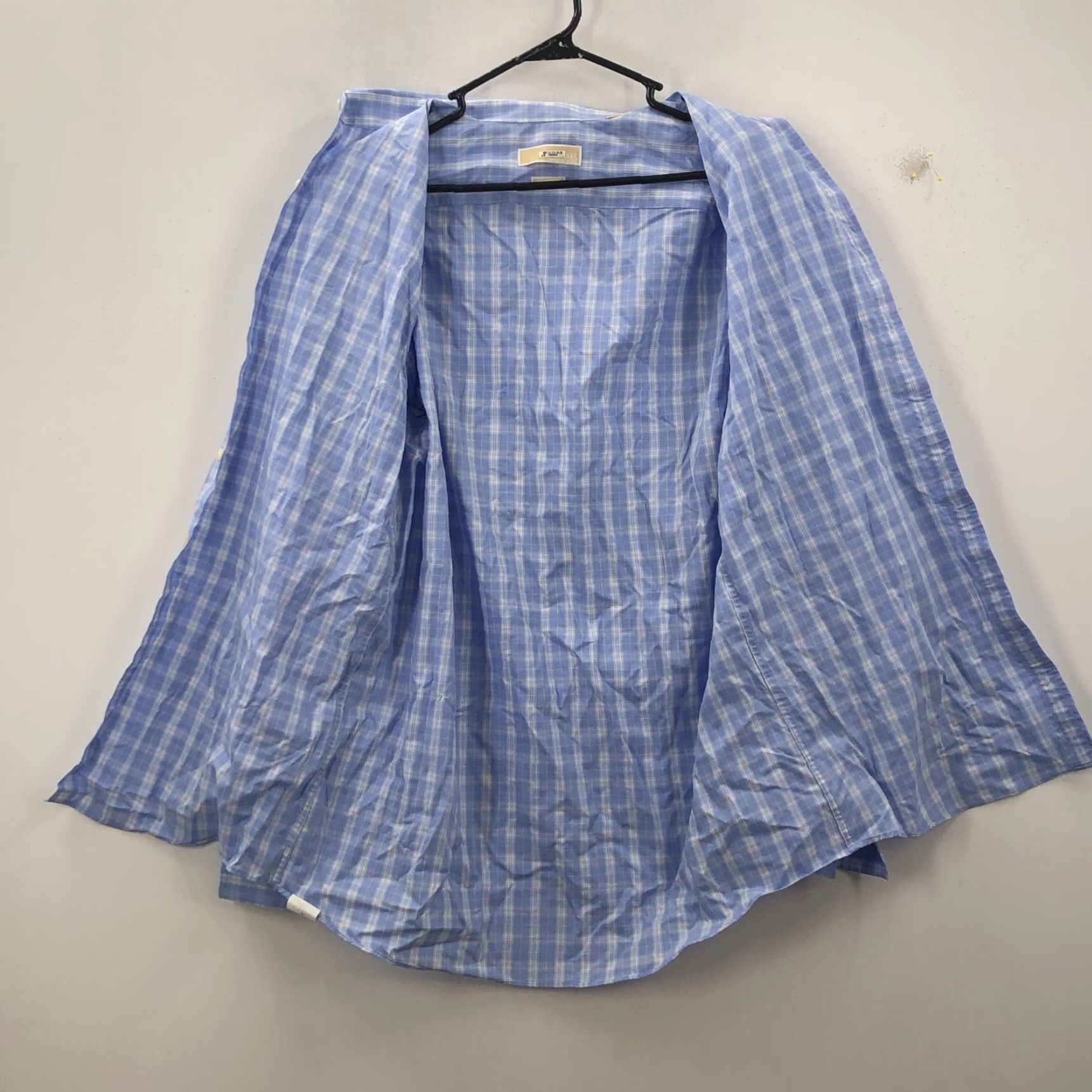 Michael Kors Michael Kors Mens Dress Shirt Blue Plaid Collared Long Sleeve Button Front 16.5 Regular Chest 41 in Cotton Blend Casual Mens Size US L / EU 52-54 / 3 - 3 Thumbnail