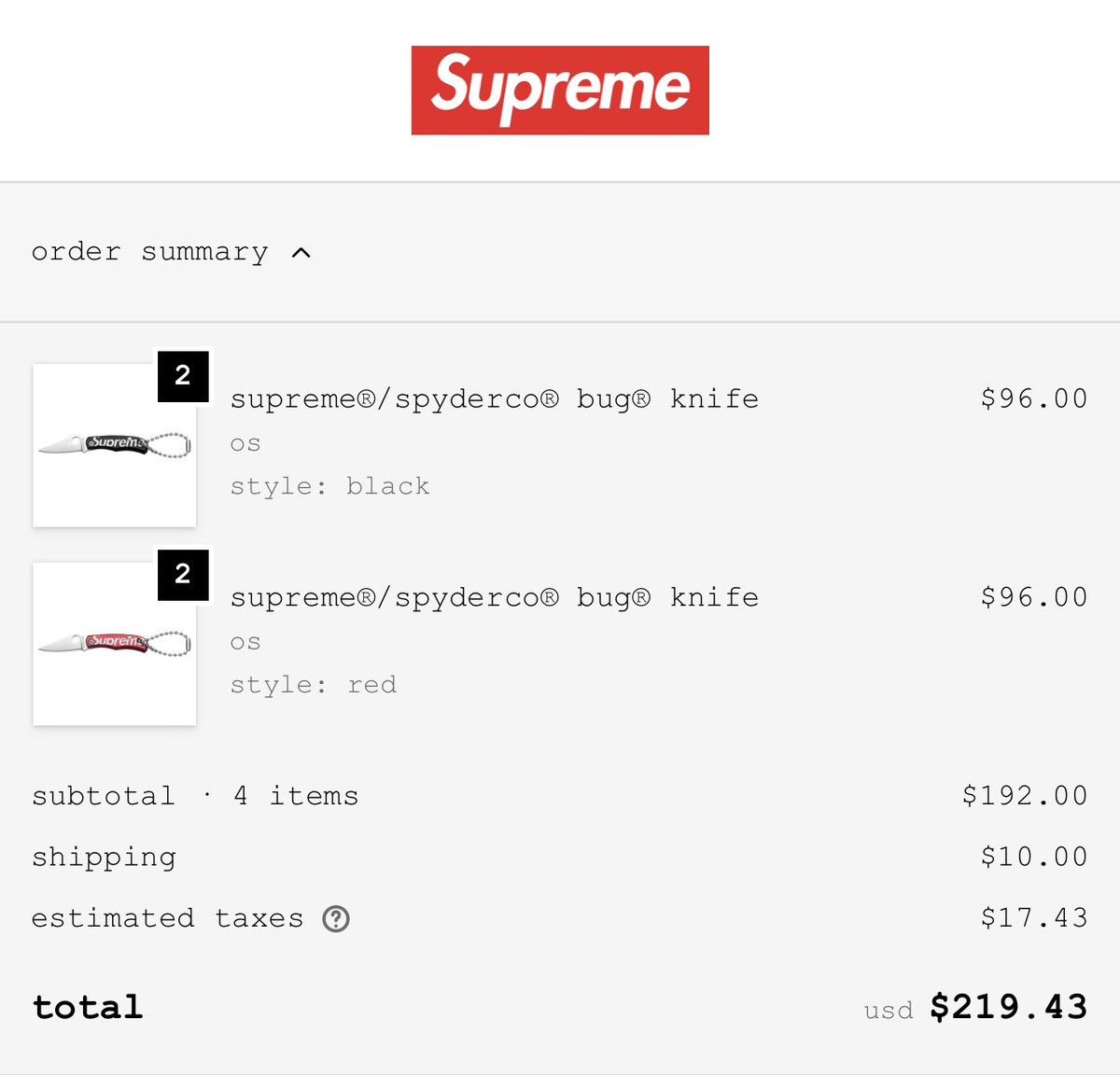 Supreme Supreme x Spyderco bug knife (Red) Size ONE SIZE - 2 Thumbnail