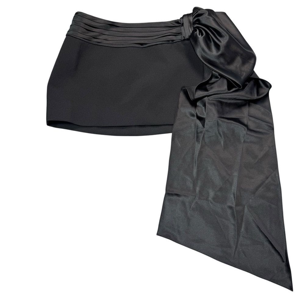 Ronny Kobo NWT New $428 Ronny Kobo Bruni Tie-Waist Black Mini Skirt Si Size 34" / US 12 / IT 48 - 3 Thumbnail