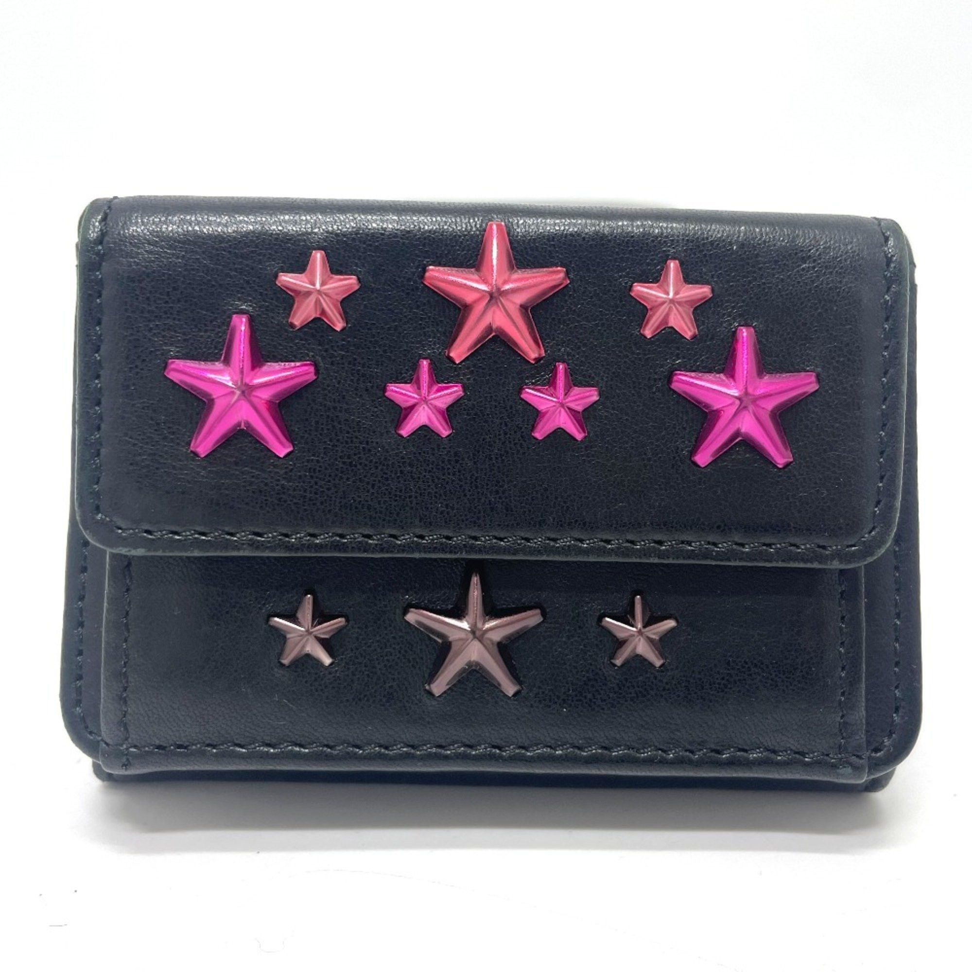 Jimmy Choo Jimmy Choo Star studs Compact Mini Wallet Trifold wallet Black Size ONE SIZE - 1 Thumbnail