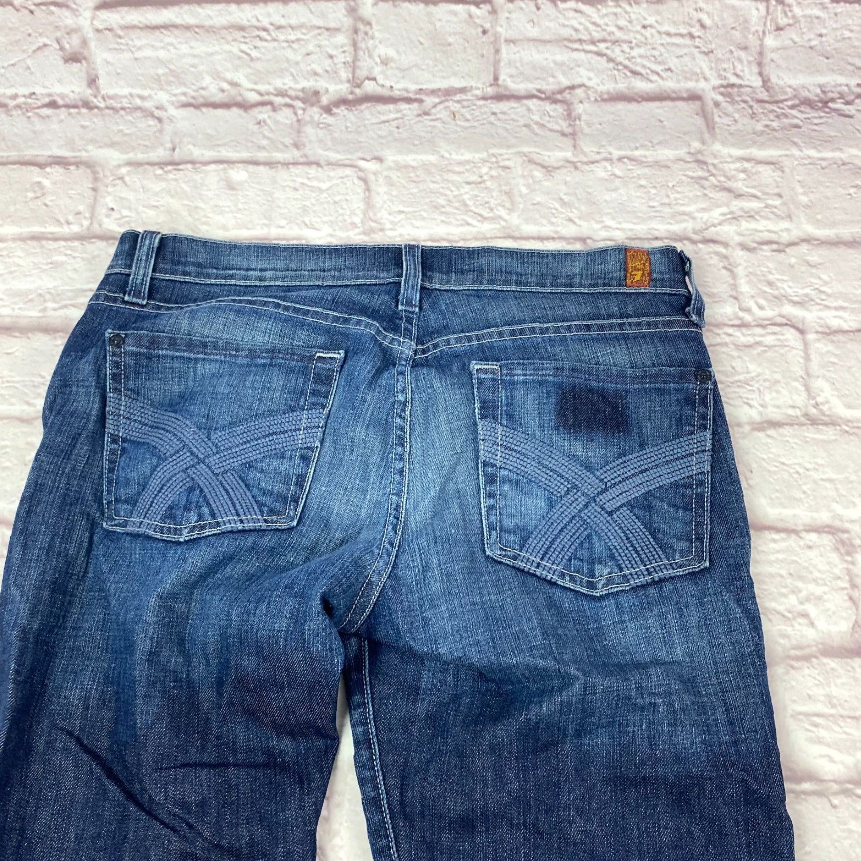7 For All Mankind 7 for All Mankind Gwenevere Super Skinny Jeans Low Rise Dark Wash Denim 28 Size 28" / US 6 / IT 42 - 7 Thumbnail