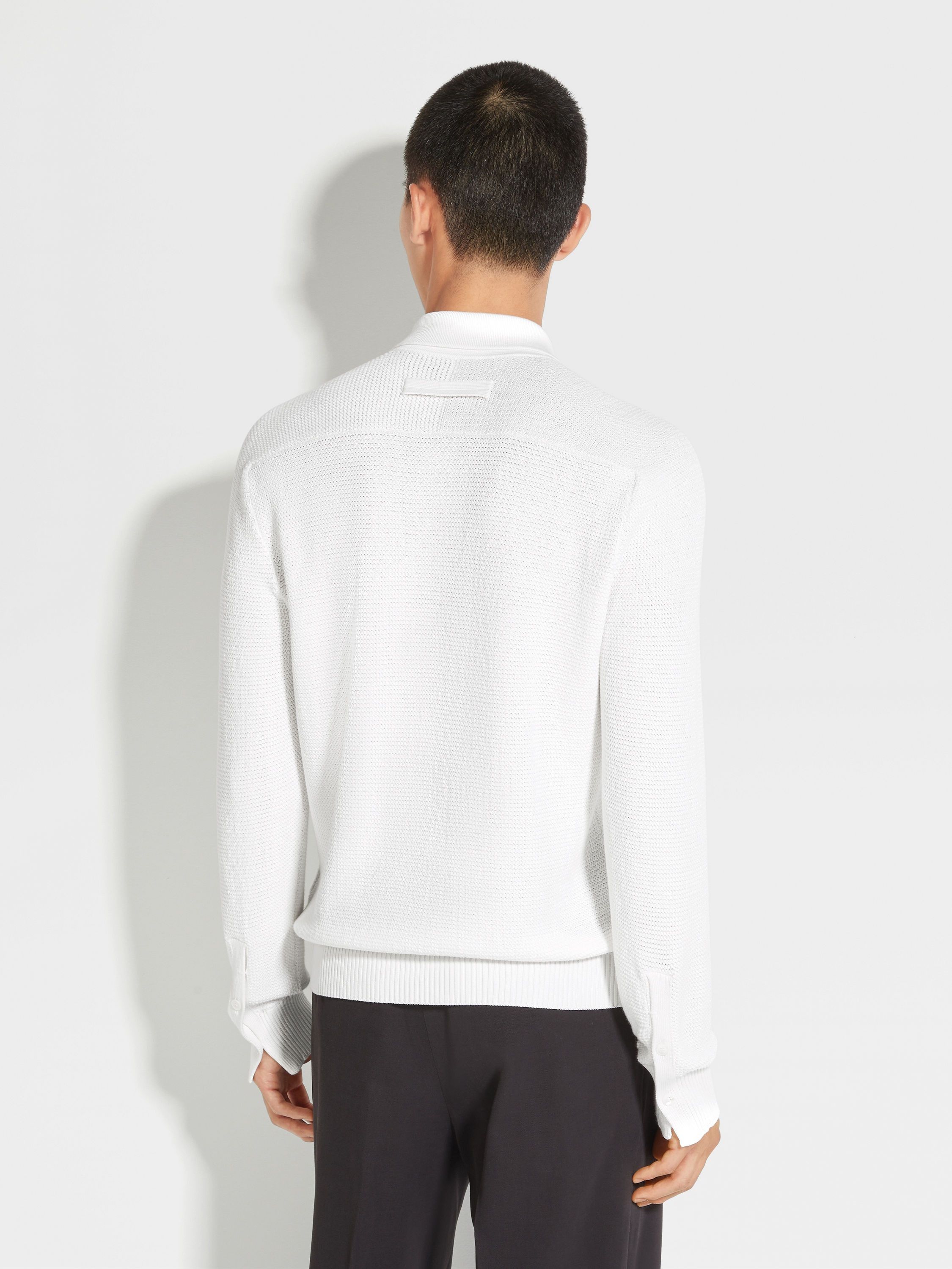 Ermenegildo Zegna o1s1rm0225 RUDD6 Polo Shirt in White Size US M / EU 48-50 / 2 - 5 Thumbnail