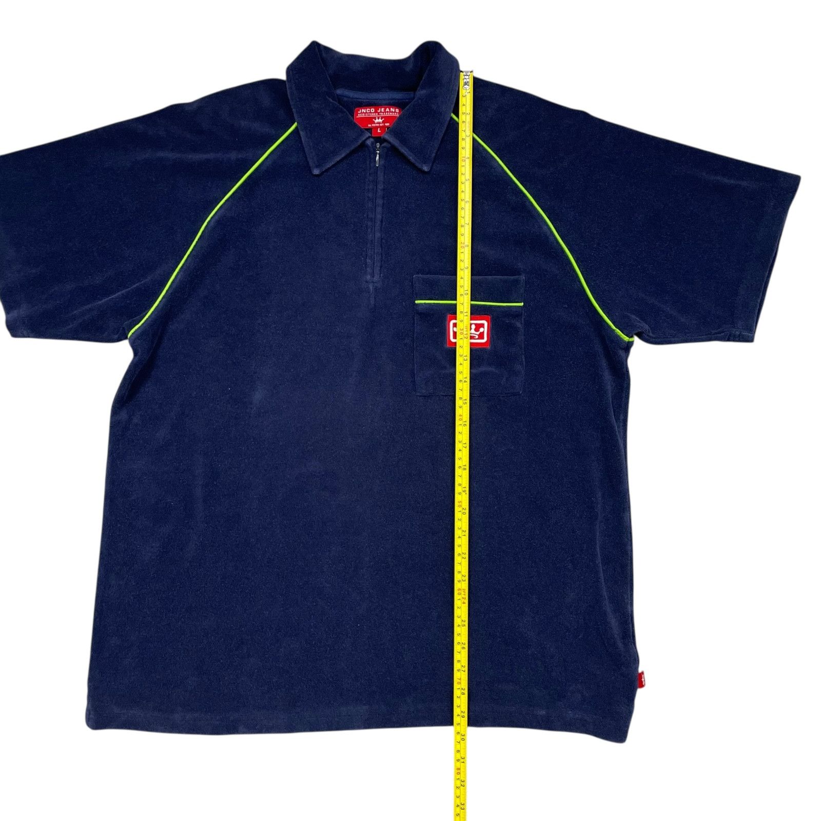 JNCO VTG 00s Y2K JNCO JEANS VELOUR HALF ZIP POLO SHIRT SIZE L Size US L / EU 52-54 / 3 - 6 Thumbnail