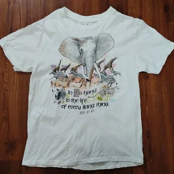 Other Vintage Living Epistles Job Animals Jesus Christian T-Shirt Size US L / EU 52-54 / 3 - 2 Thumbnail