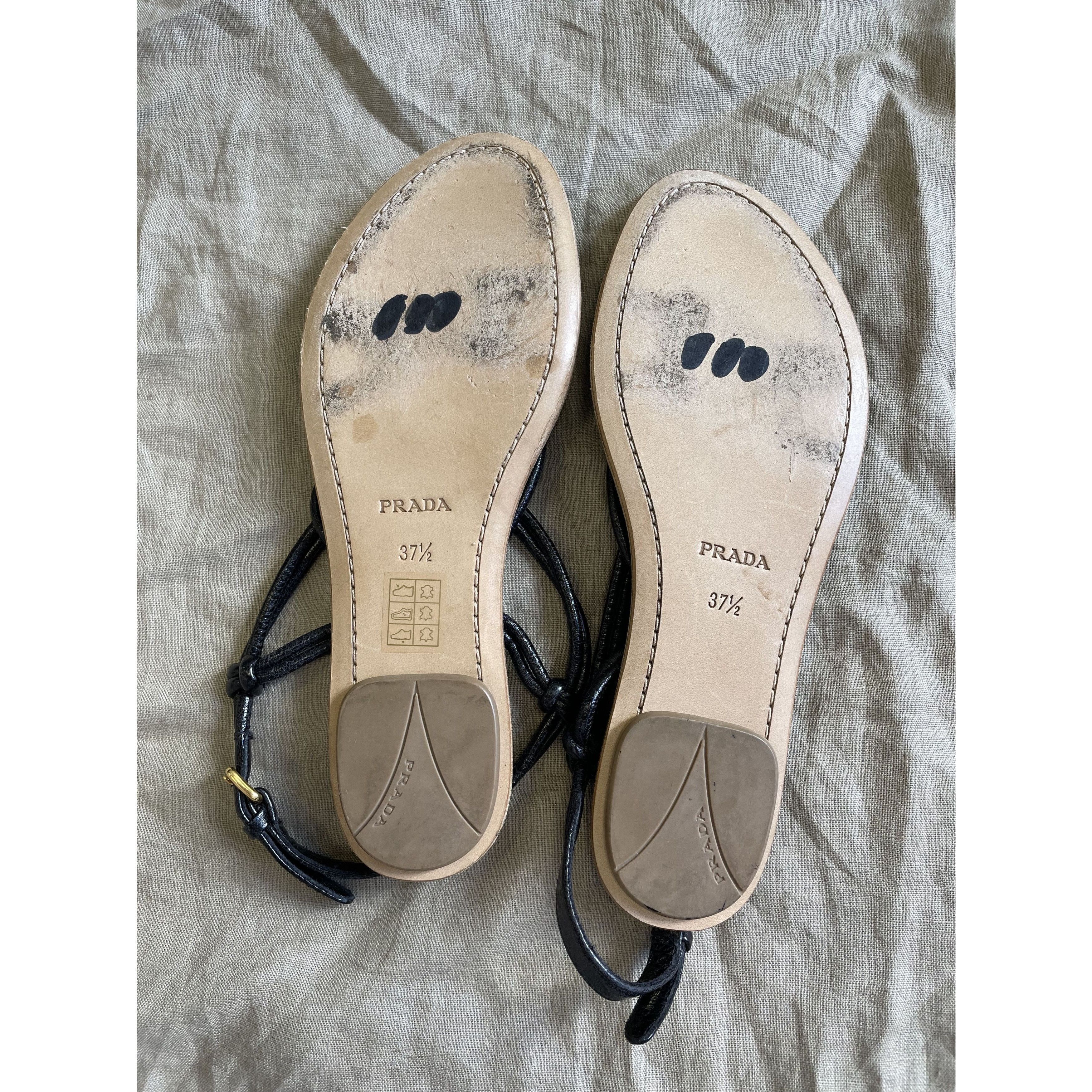 Prada Prada Leather Summer Thong Strap Sandals 6588AC Size US 7 / IT 37 - 4 Thumbnail