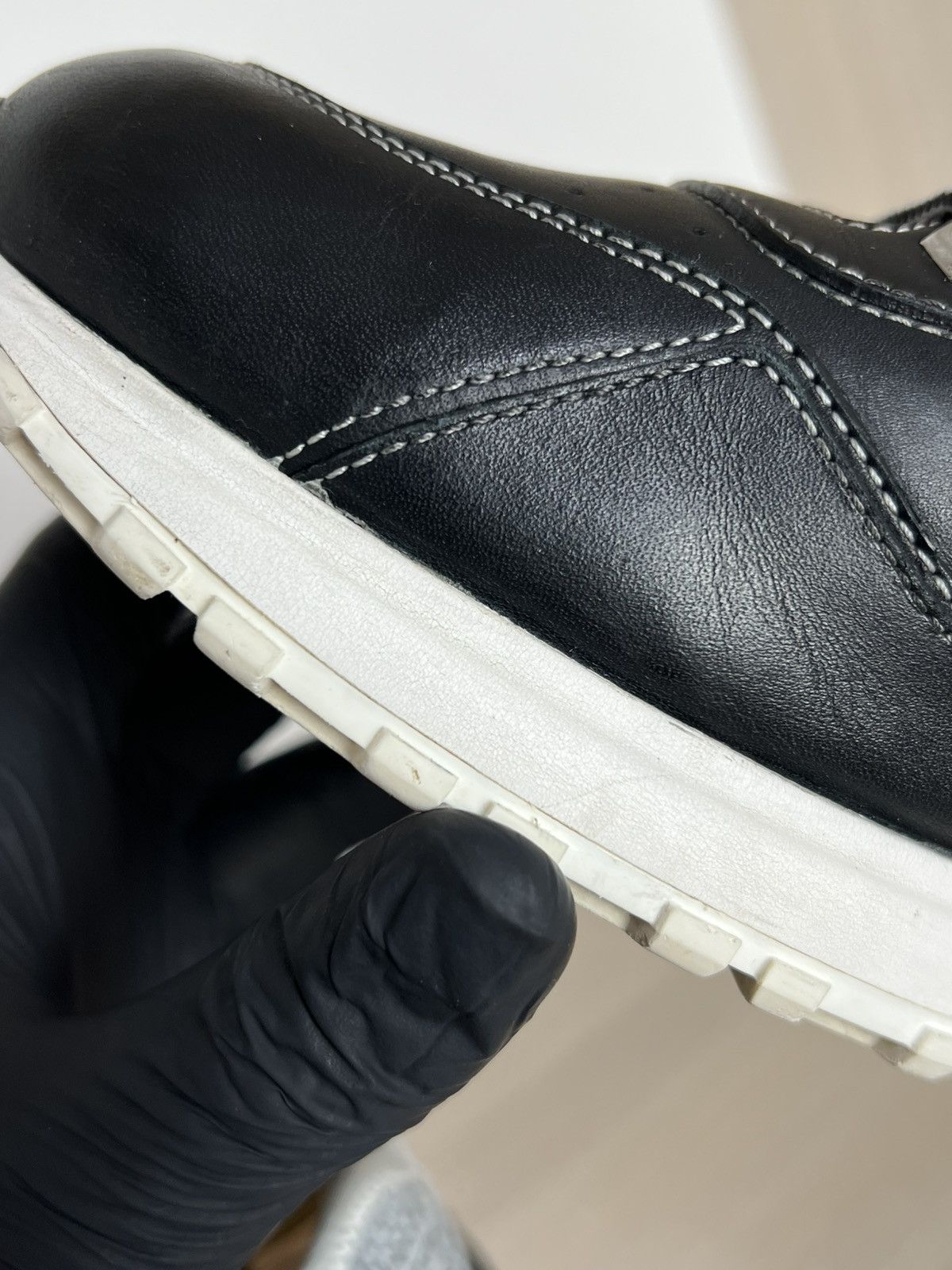 Louis Vuitton Louis Vuitton Black Leather Knit Technical Runner Sneakers Size US 8.5 / EU 41-42 - 16 Thumbnail
